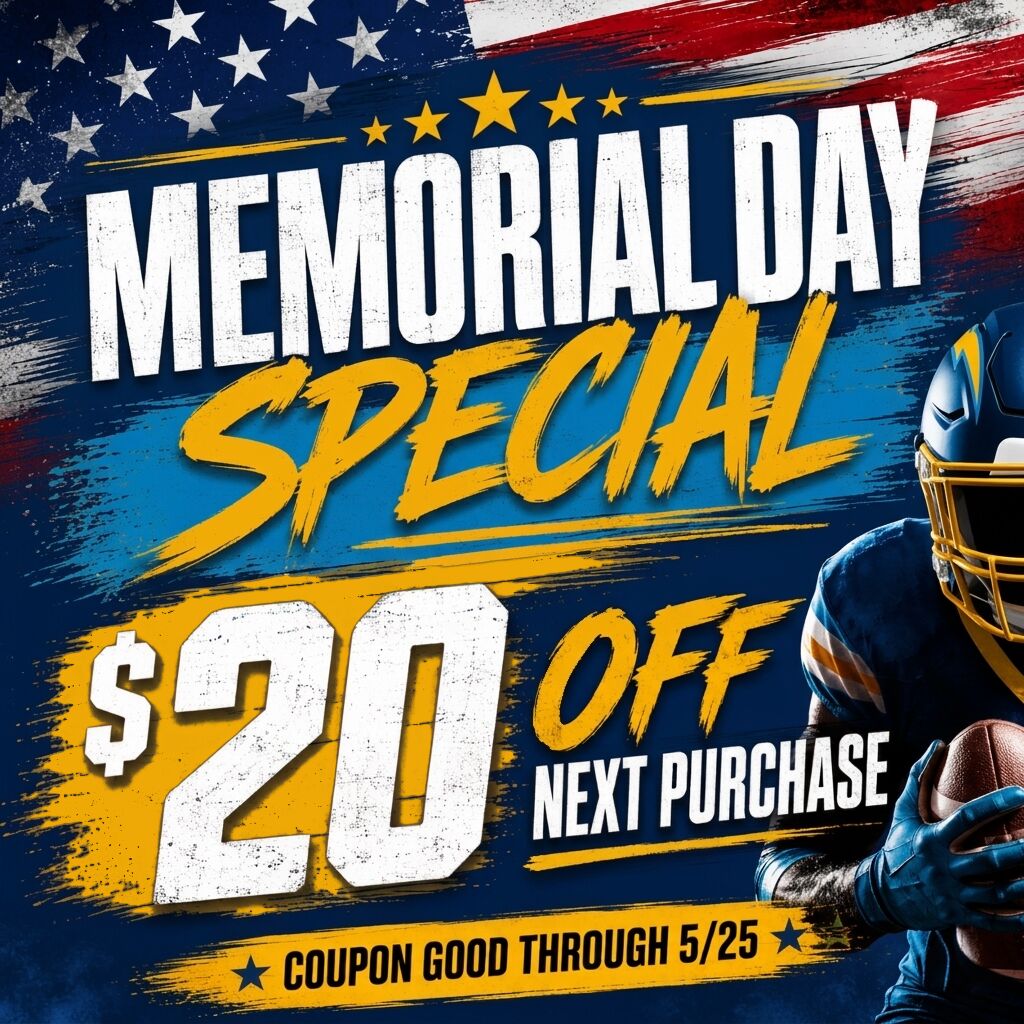 Memorial Day Coupon - $20 OFF NEXT PURCHASE