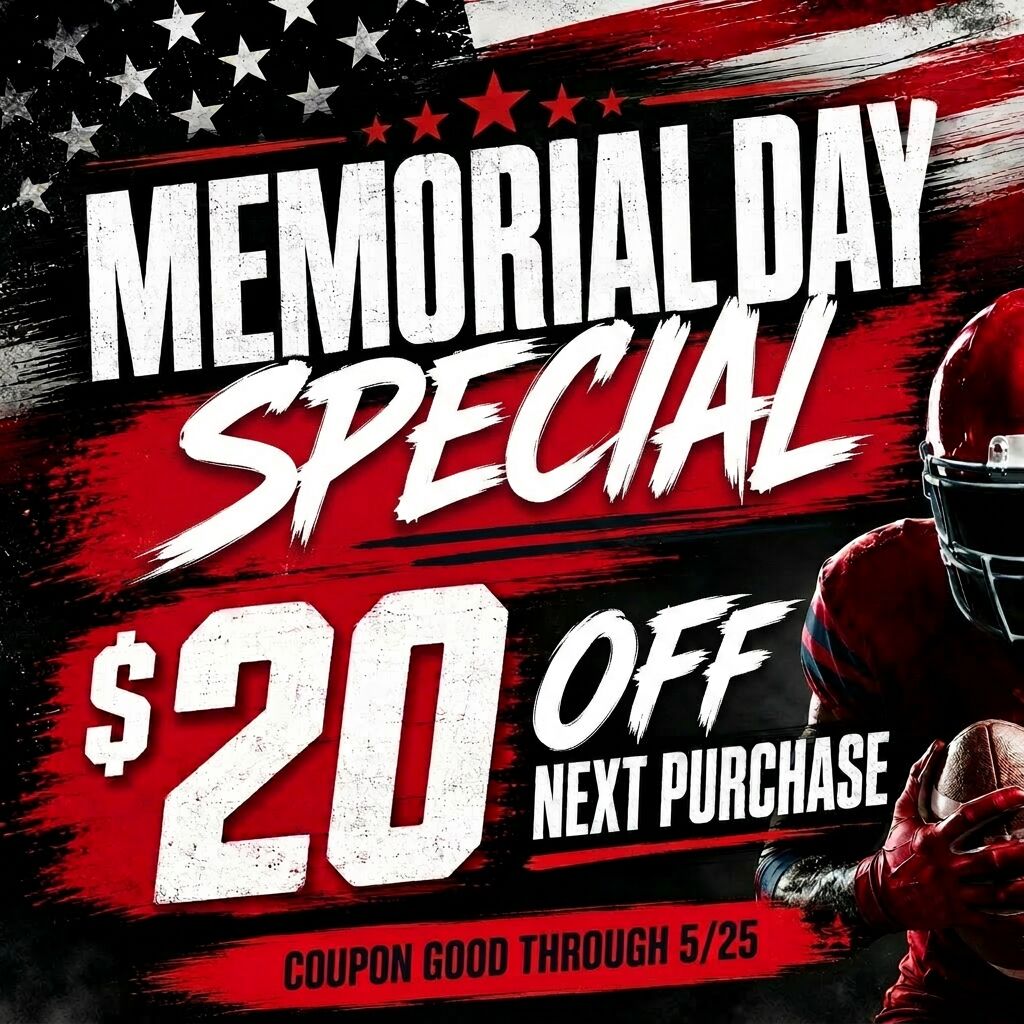 Memorial Day Coupon - $20 OFF NEXT PURCHASE