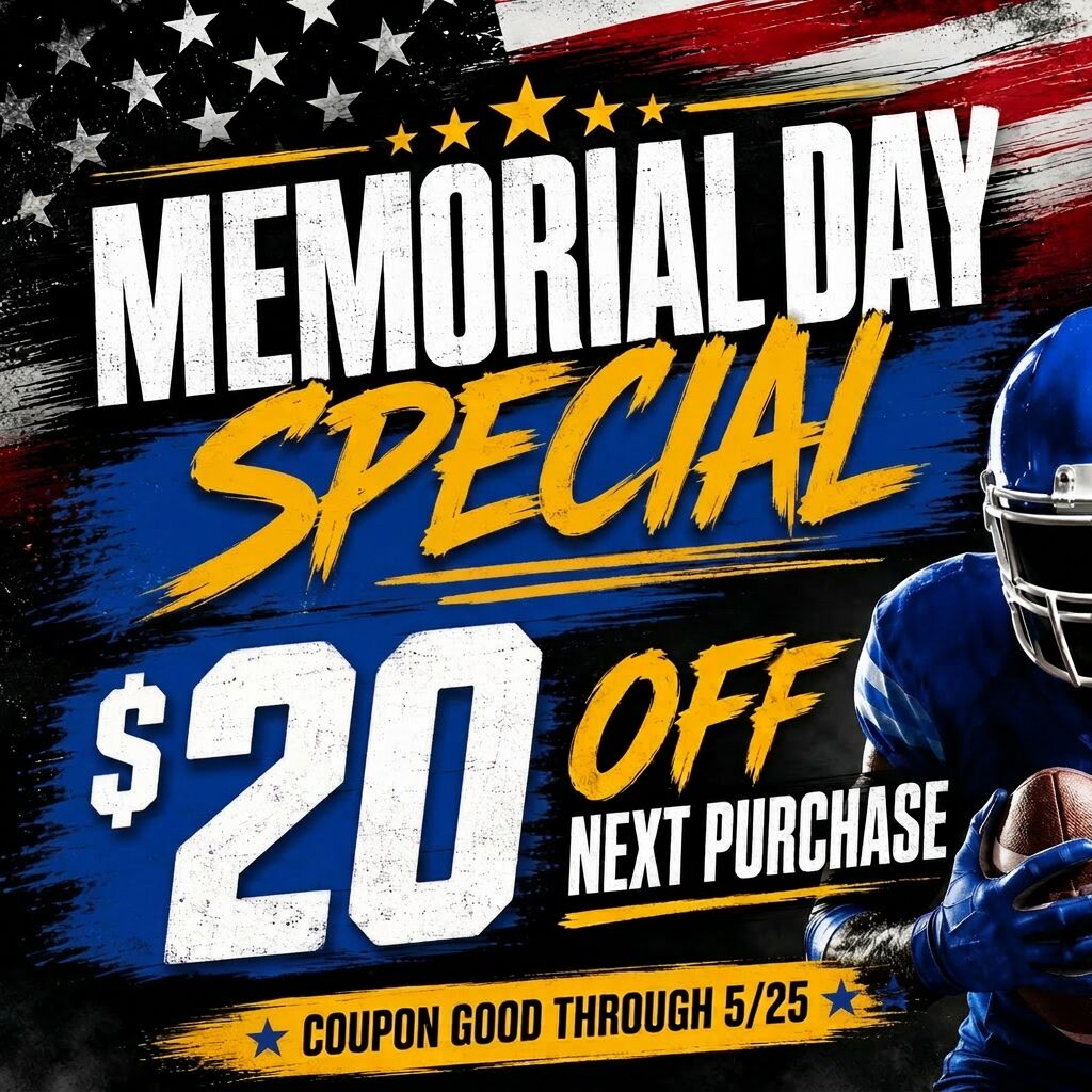 Memorial Day Coupon - $20 OFF NEXT PURCHASE
