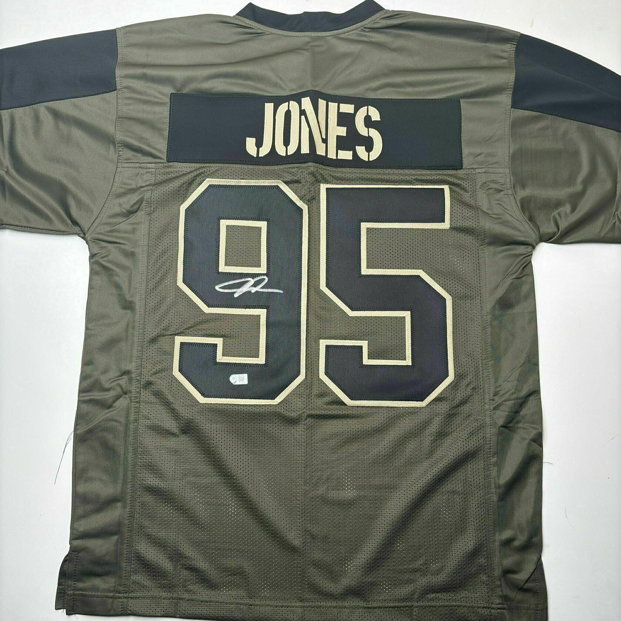 Chris Jones Signed Army Green Custom Jersey