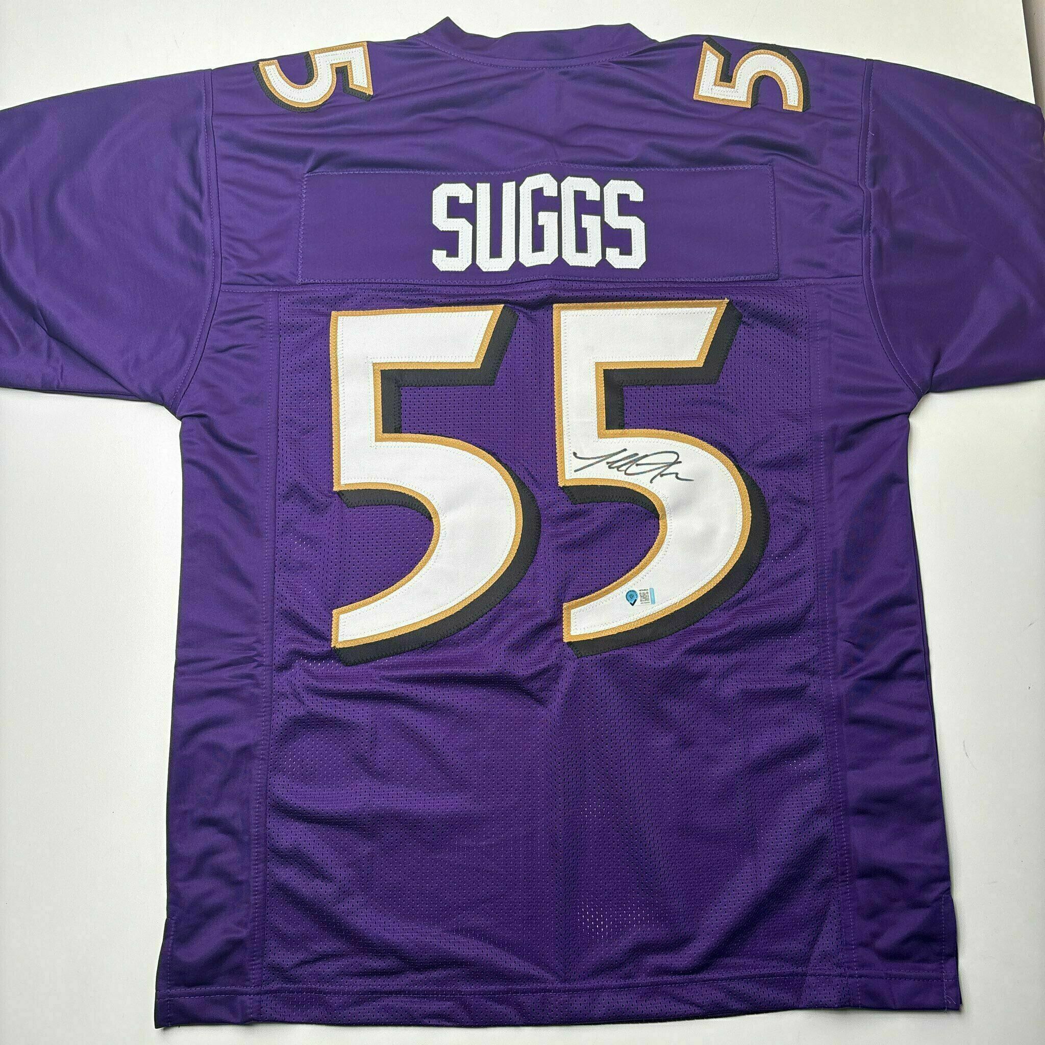Suggs Signed Purple Custom Jersey