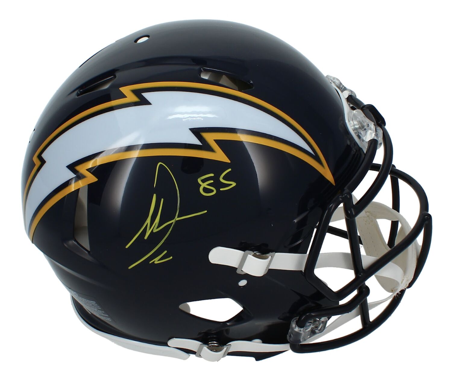 Antonio Gates Autographed Los Angeles Chargers Navy 2025 Alternate Speed Authentic Helmet Beckett