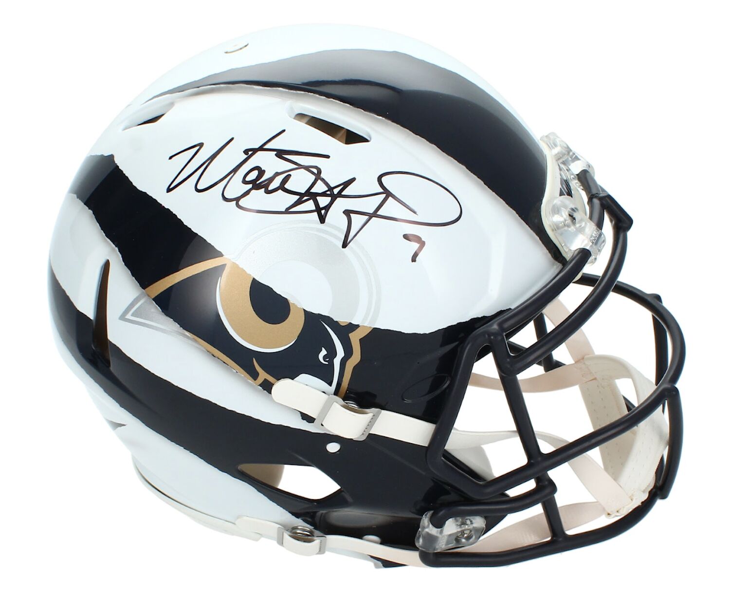 Matthew Stafford Autographed Los Angeles Rams Throwback Custom Painted "Ripped" Speed Authentic Helmet Beckett
