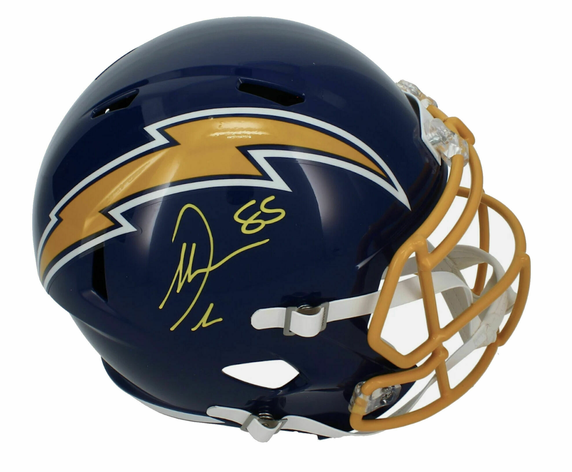 Antonio Gates Autographed Los Angeles Chargers Navy 2025 Alternate Full Size Speed Helmet Beckett