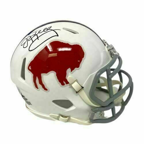 Jim Kelly Signed Buffalo Bills Standing Buffalo Speed Mini Helmet