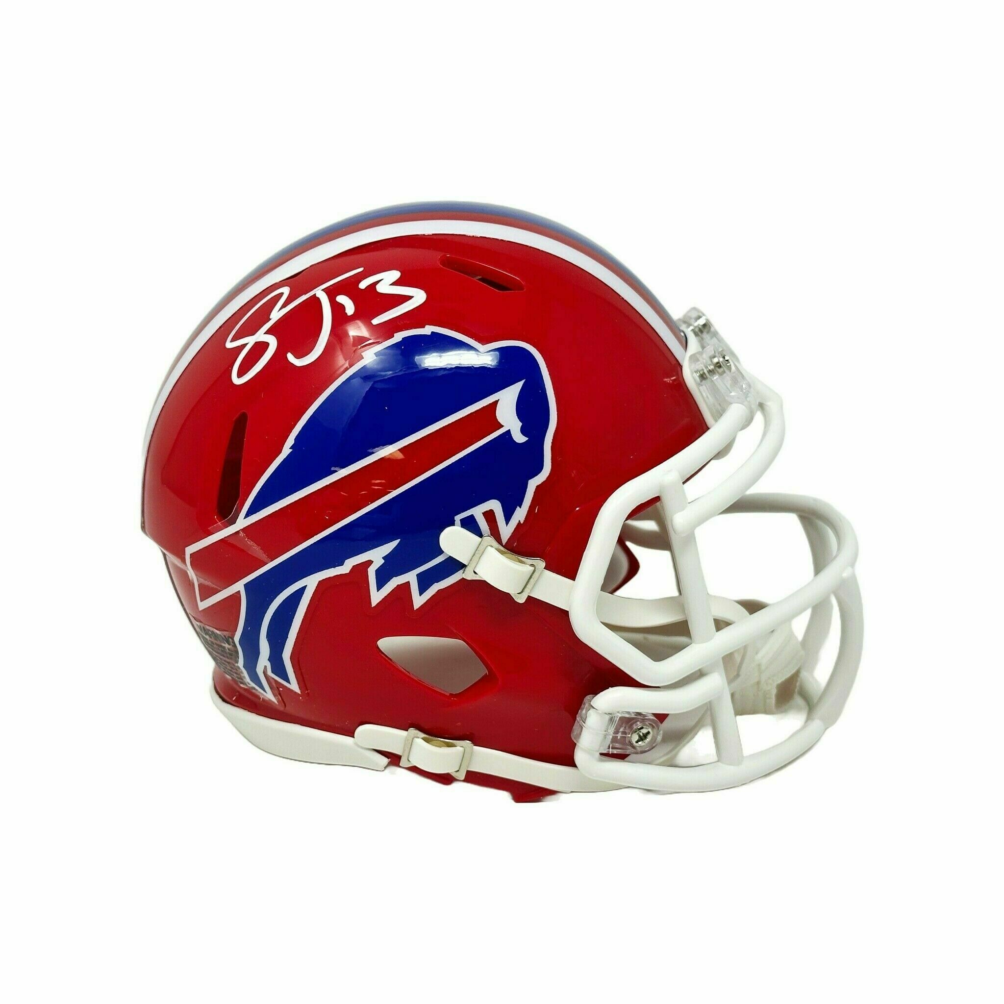 Stevie Johnson Signed Buffalo Bills Red Throwback Speed Mini Helmet
