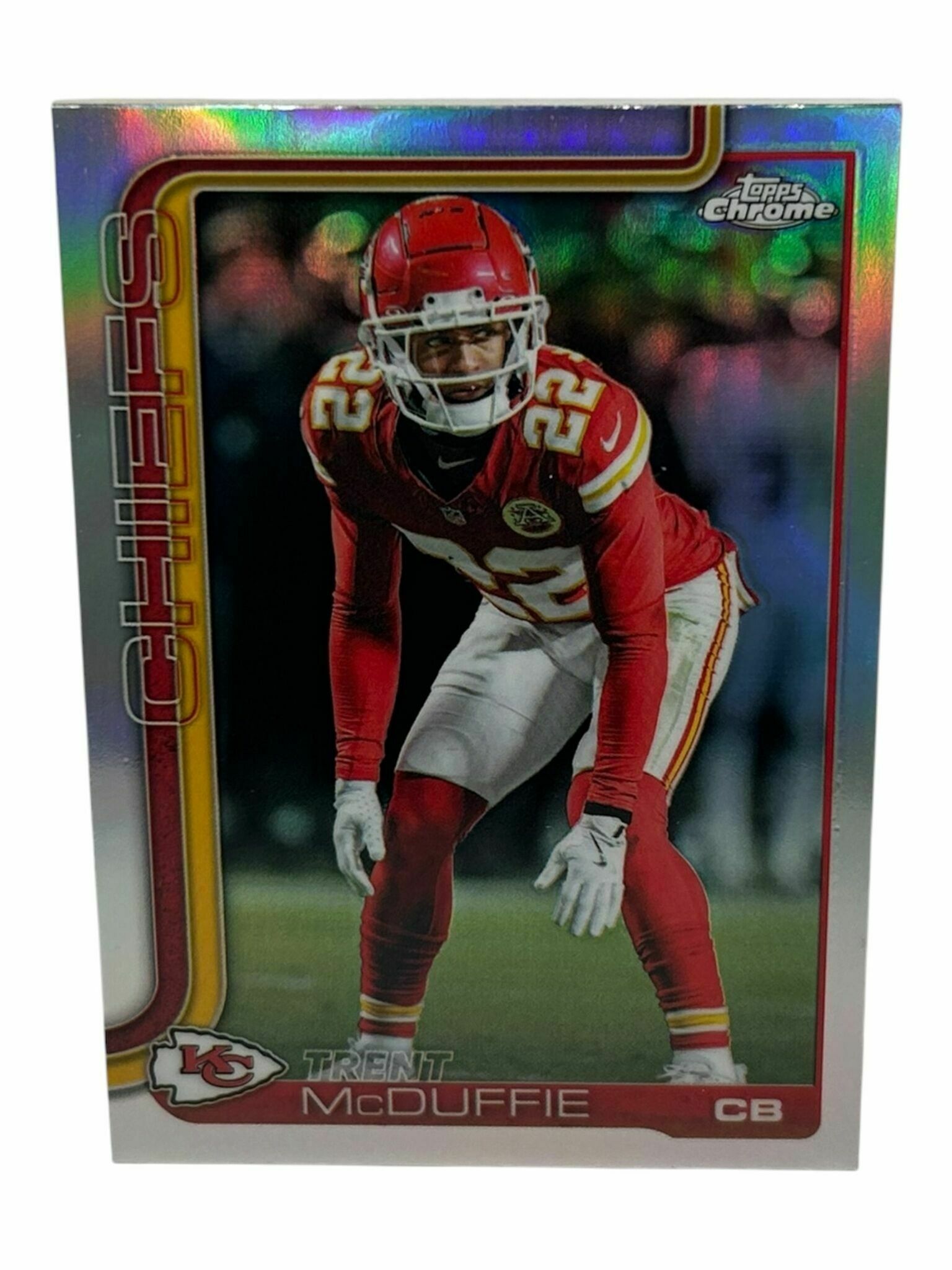 Trent McDuffie 2025 Topps Chrome Football Holo Silver Trading Card