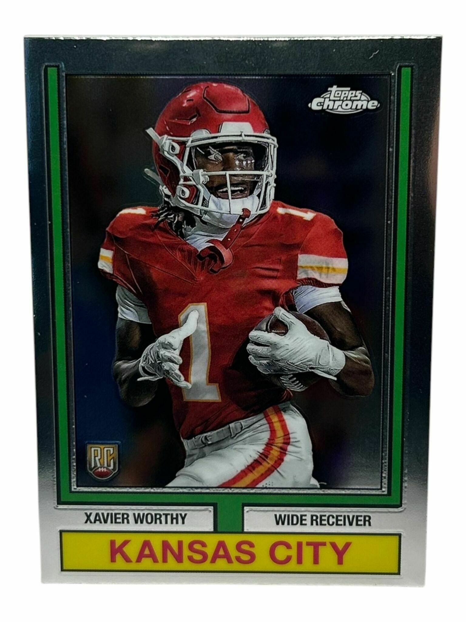 Xavier Worthy 2024 Topps Chrome Football 1974 Retro Rookie Trading Card