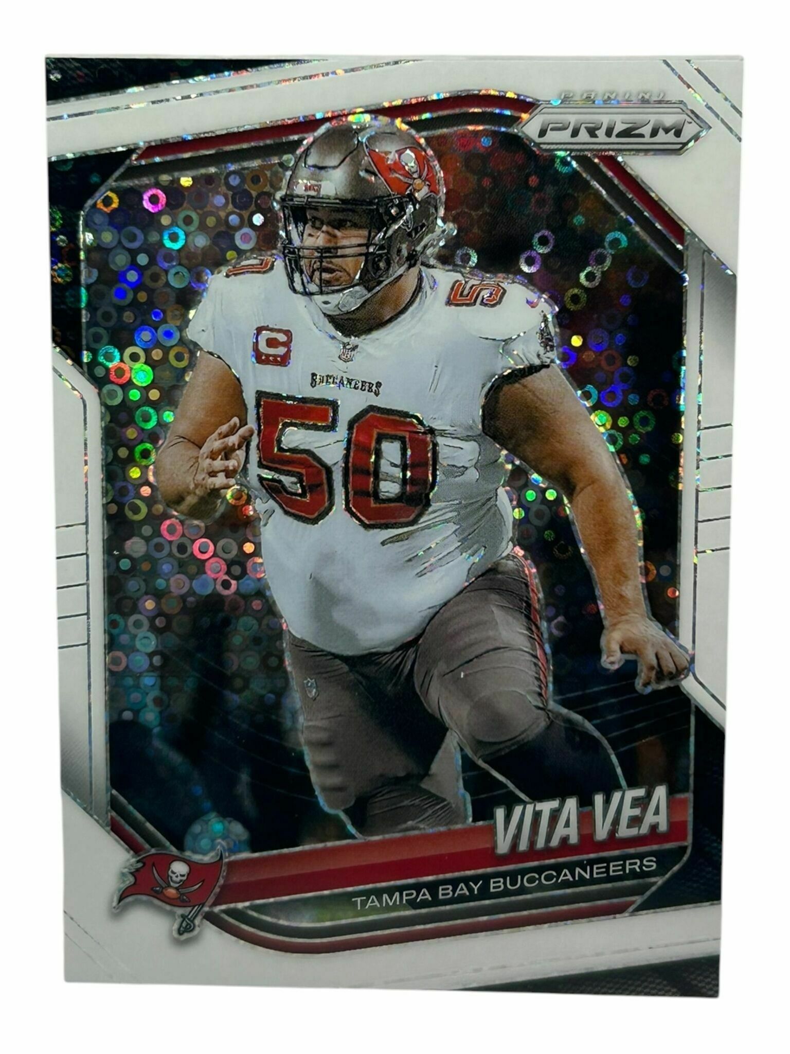 Vita Vea 2025 Panini Prizm Football White Disco No-Huddle Prizm Trading Card