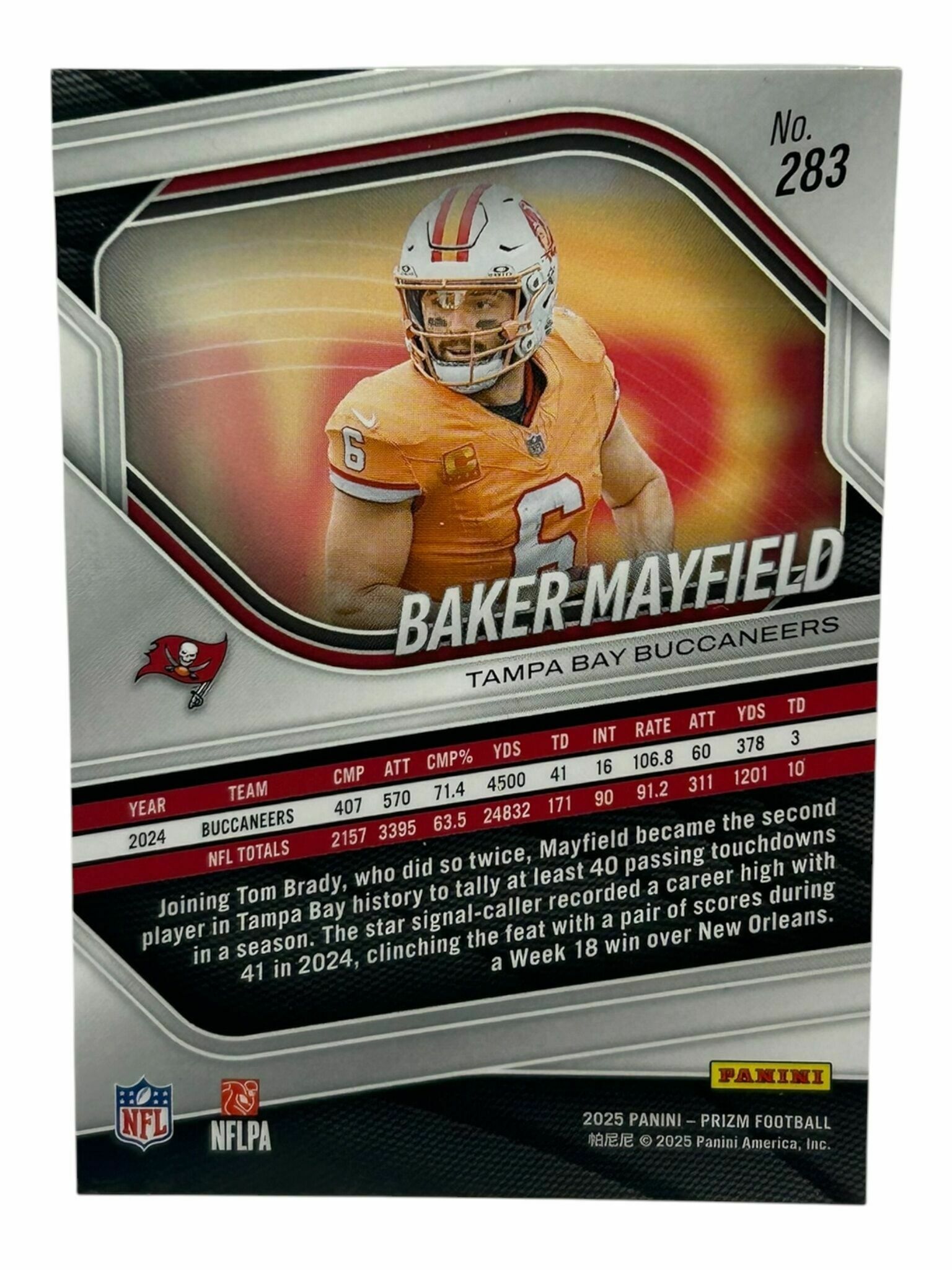 Baker Mayfield 2025 Panini Prizm Football Trading Card