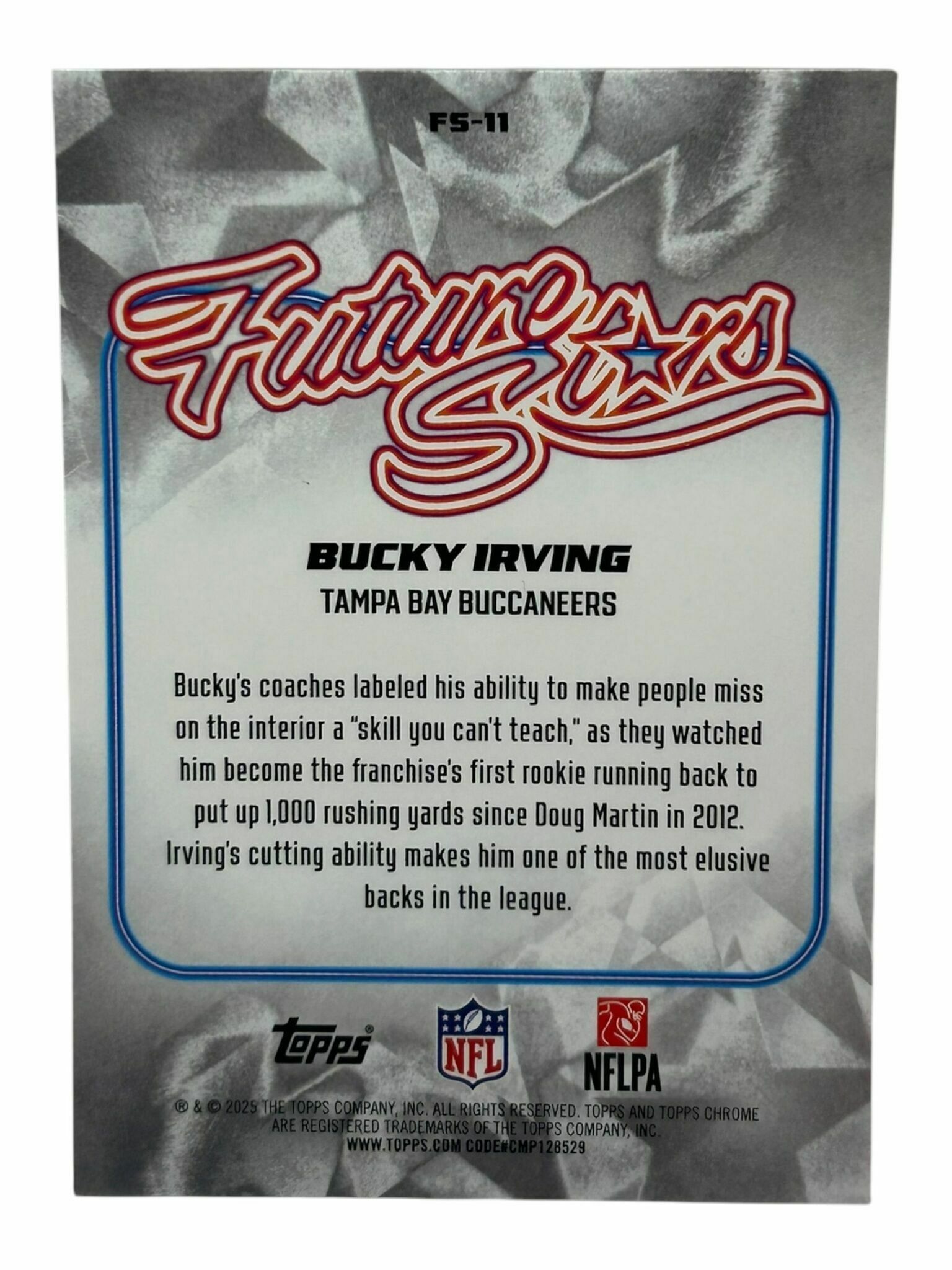 Bucky Irving 2025 Topps Chrome Football Future Stars Trading Card