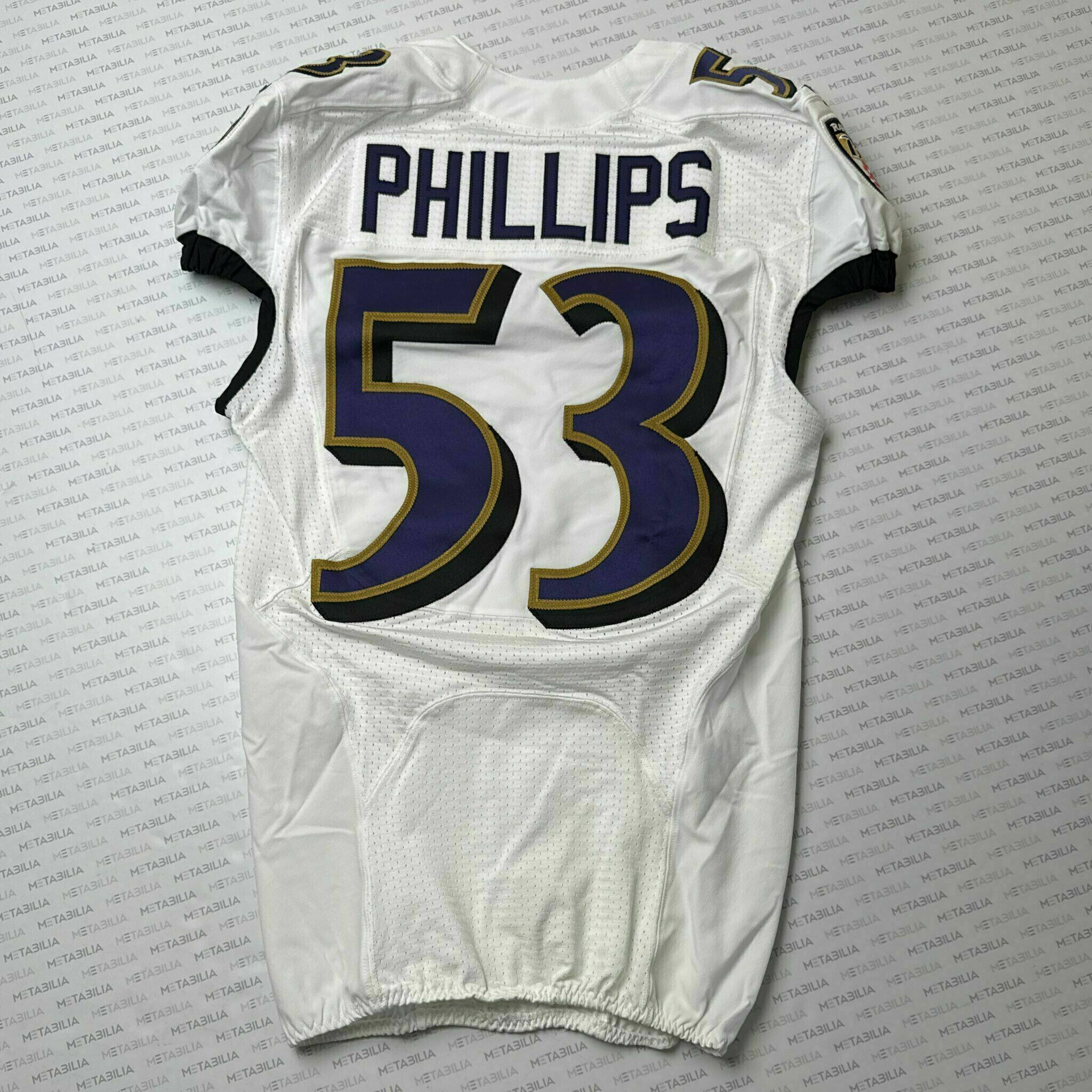 #53 Del'Shawn Phillips Team-Issued White Jersey