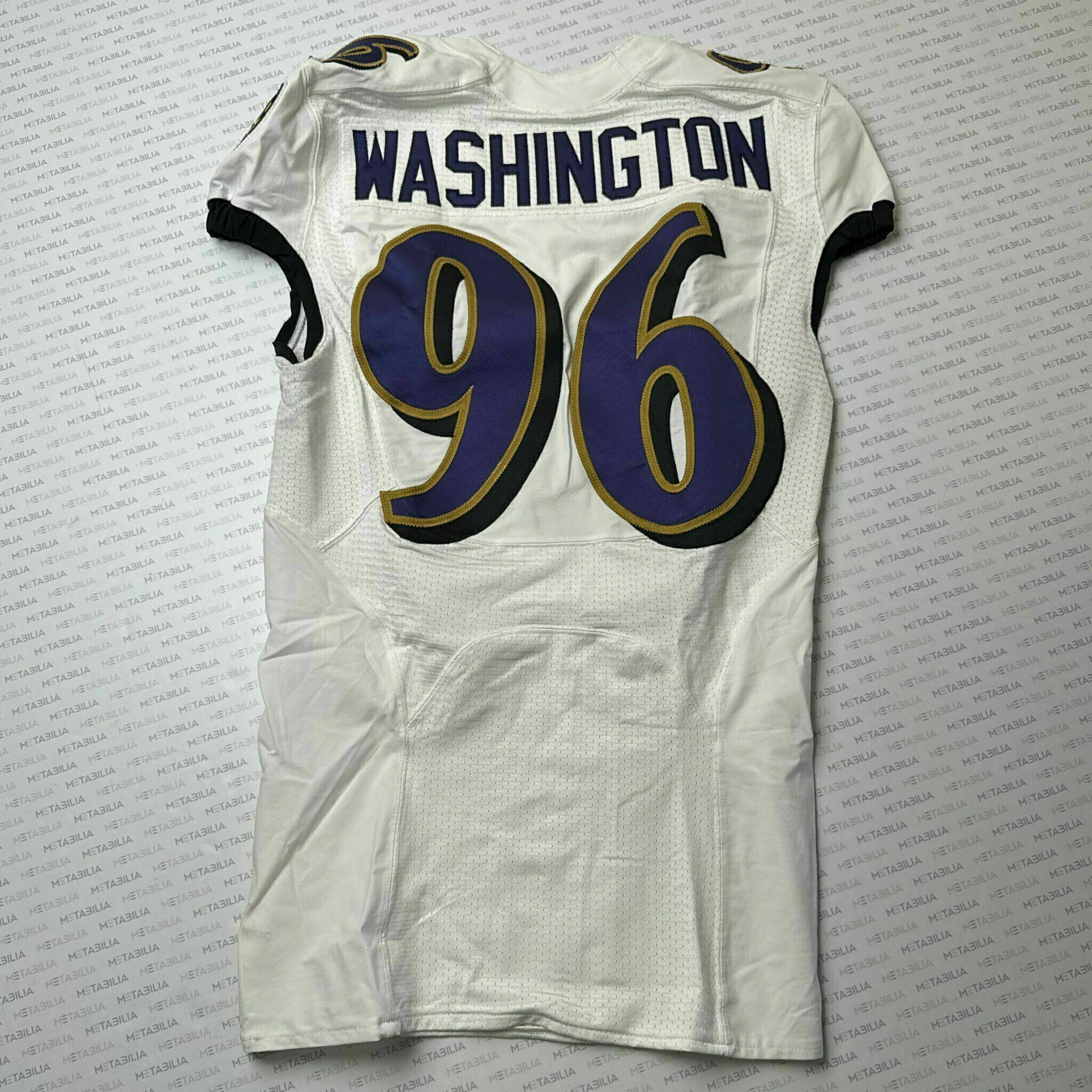 #96 Broderick Washington Team-Issued White Jersey