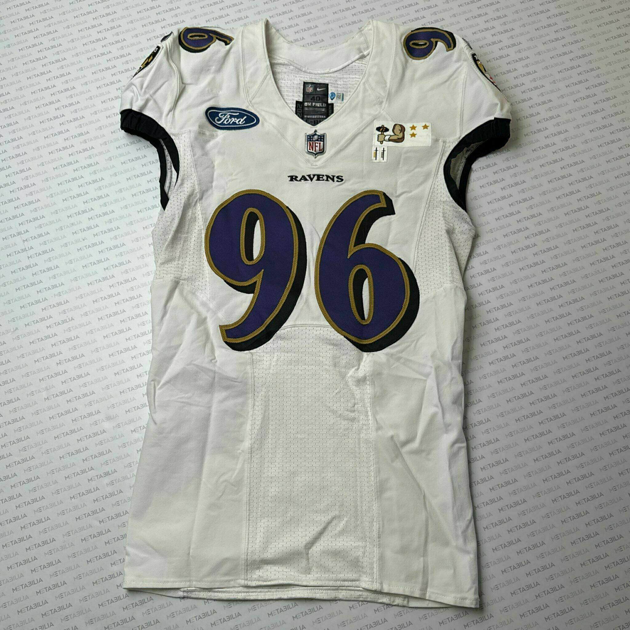 #96 Broderick Washington Team-Issued White Jersey