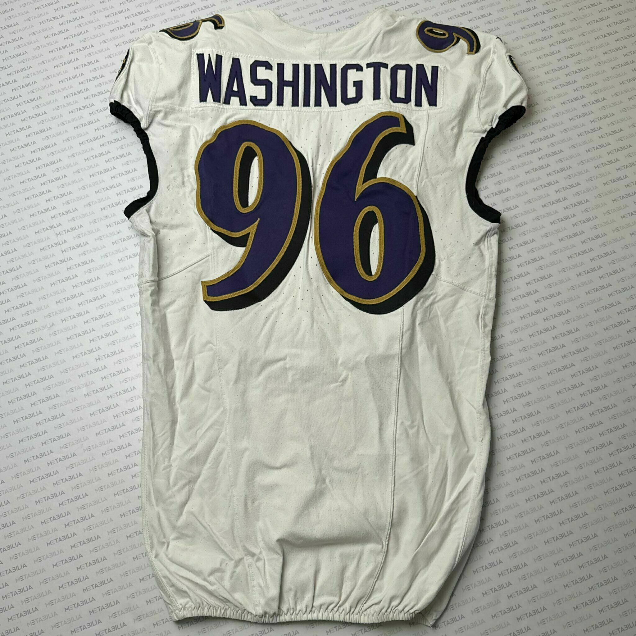 #96 Broderick Washington Team-Issued White Jersey