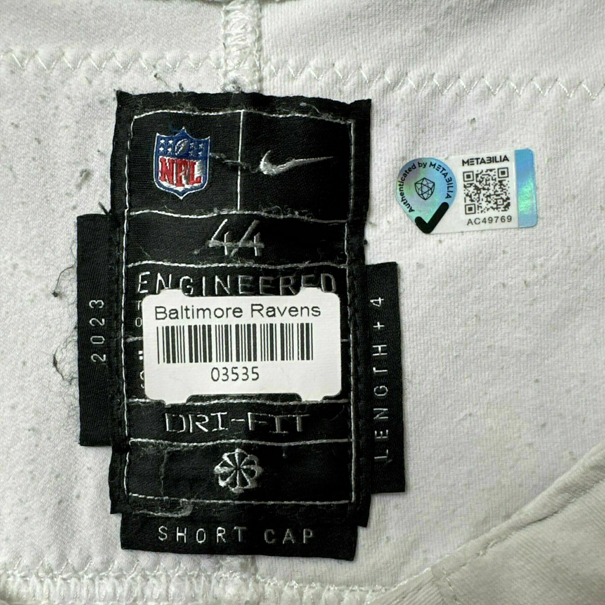 #96 Broderick Washington Team-Issued White Jersey