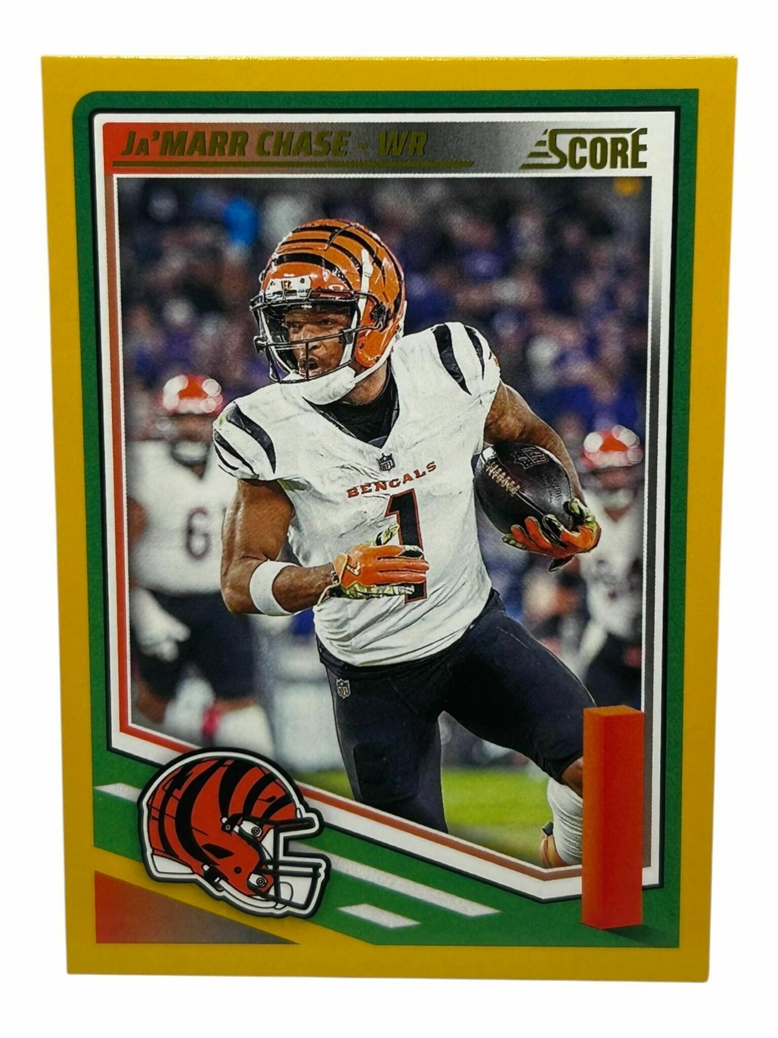 Ja'Marr Chase 2025 Panini Score Football Yellow Press Proof Trading Card