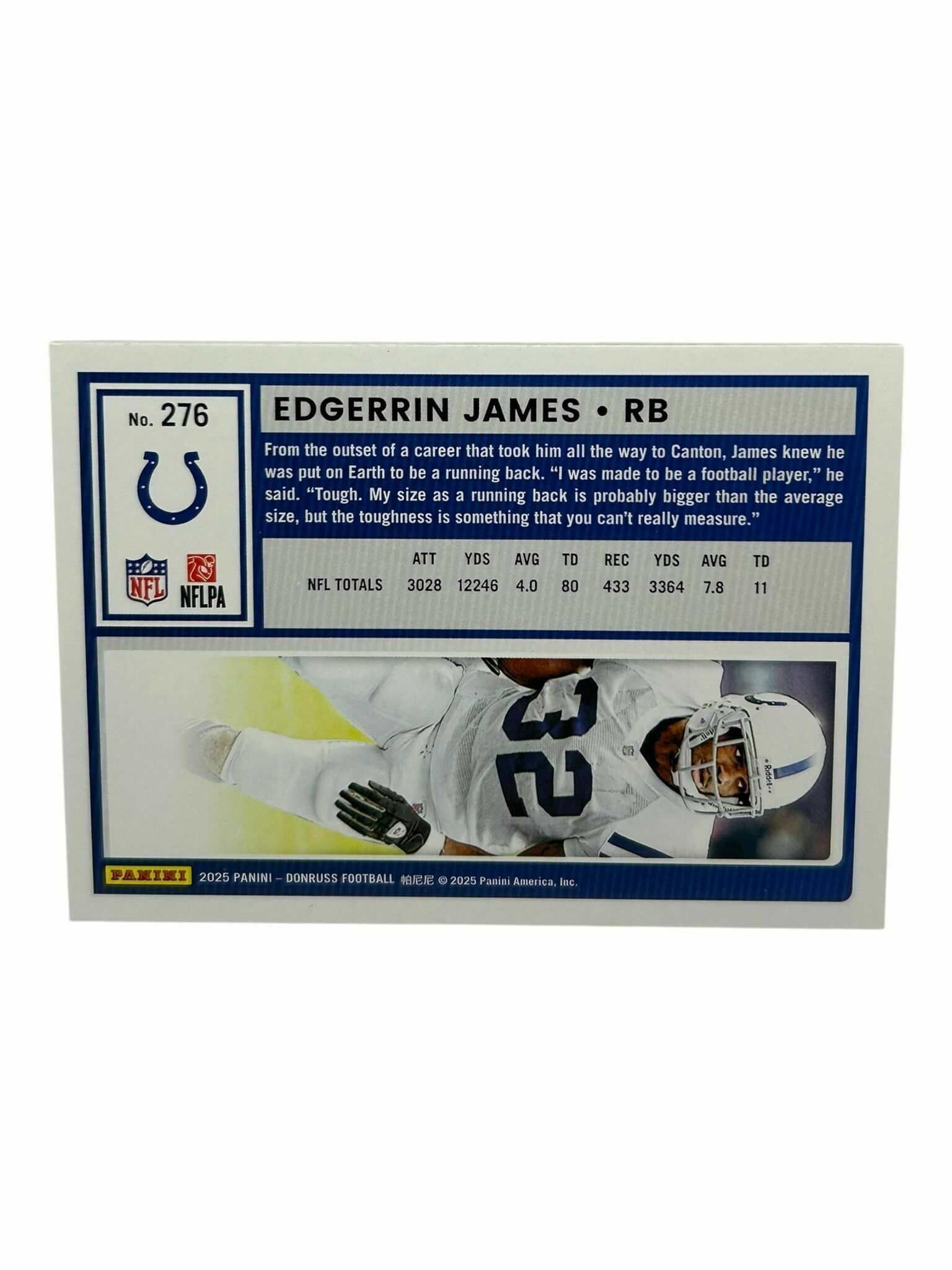Edgerrin James 2025 Panini Donruss Football Trading Card