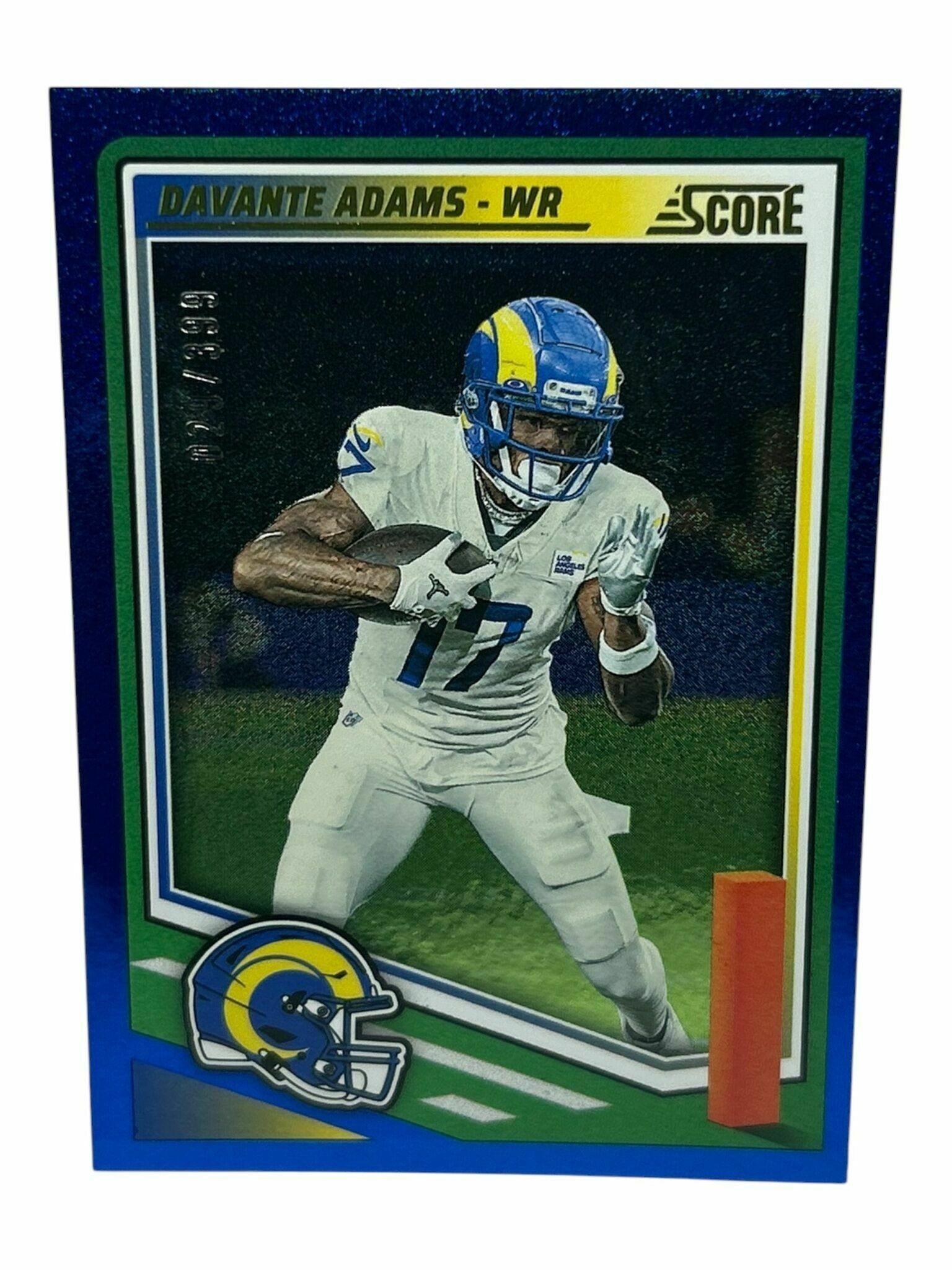 Davante Adams 2025 Panini Score Football Blue Sparkle Press Proof /399 Trading Card