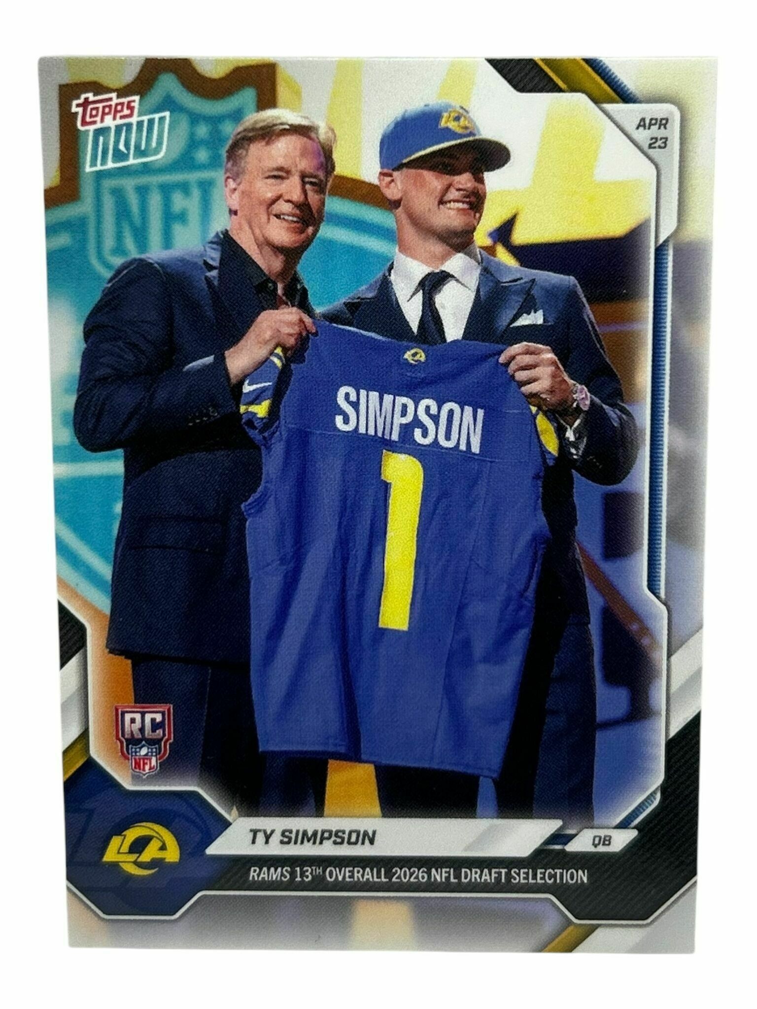 Ty Simpson 2025 Topps Now Football 2026 Draft 13th Overall Pick Rookie Trading Card