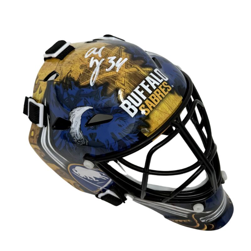 Alex Lyon Signed Buffalo Sabres Mini Goalie Hockey Helmet