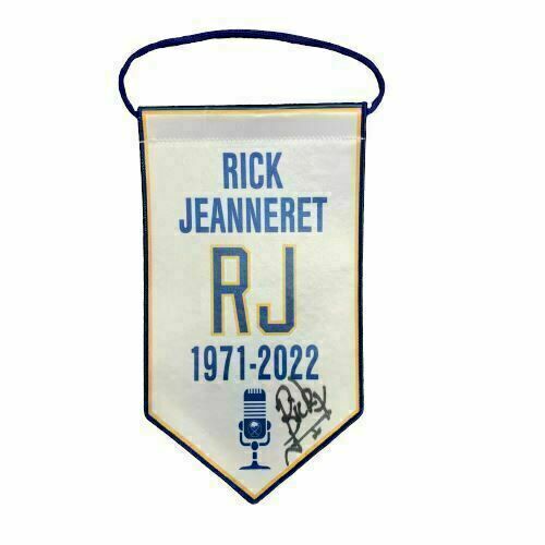 Rick Jeanneret Signed Buffalo Sabres Mini Retirement Banner