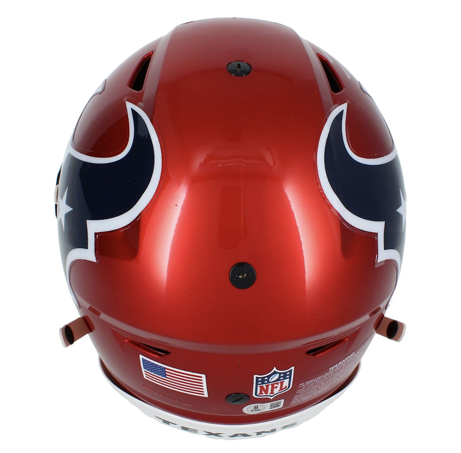 Jayden Higgins Autographed Houston Texans Alternate Red SpeedFlex Authentic Helmet Beckett