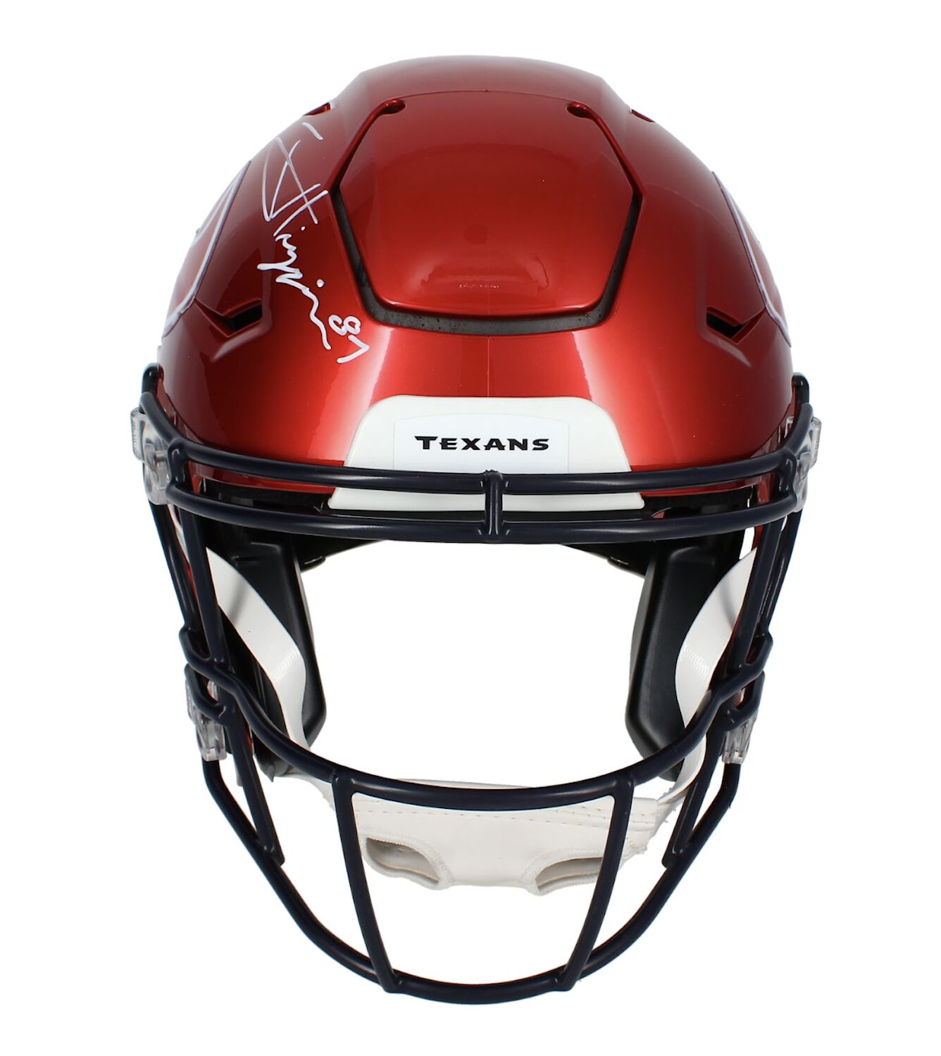 Jayden Higgins Autographed Houston Texans Alternate Red SpeedFlex Authentic Helmet Beckett
