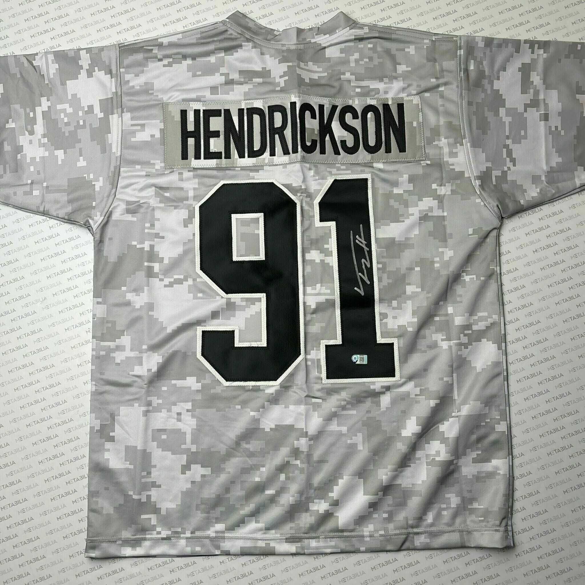 Hendrickson Signed Grey Camo Custom Jersey