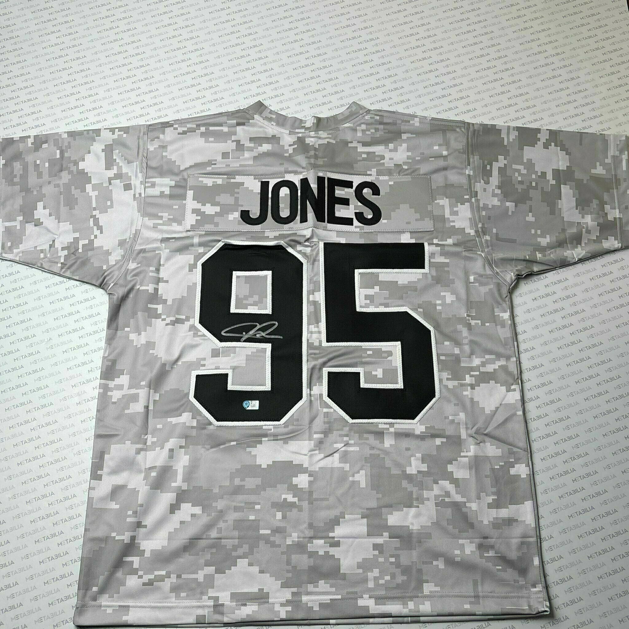 Chris Jones Signed Grey Camo Custom Jersey