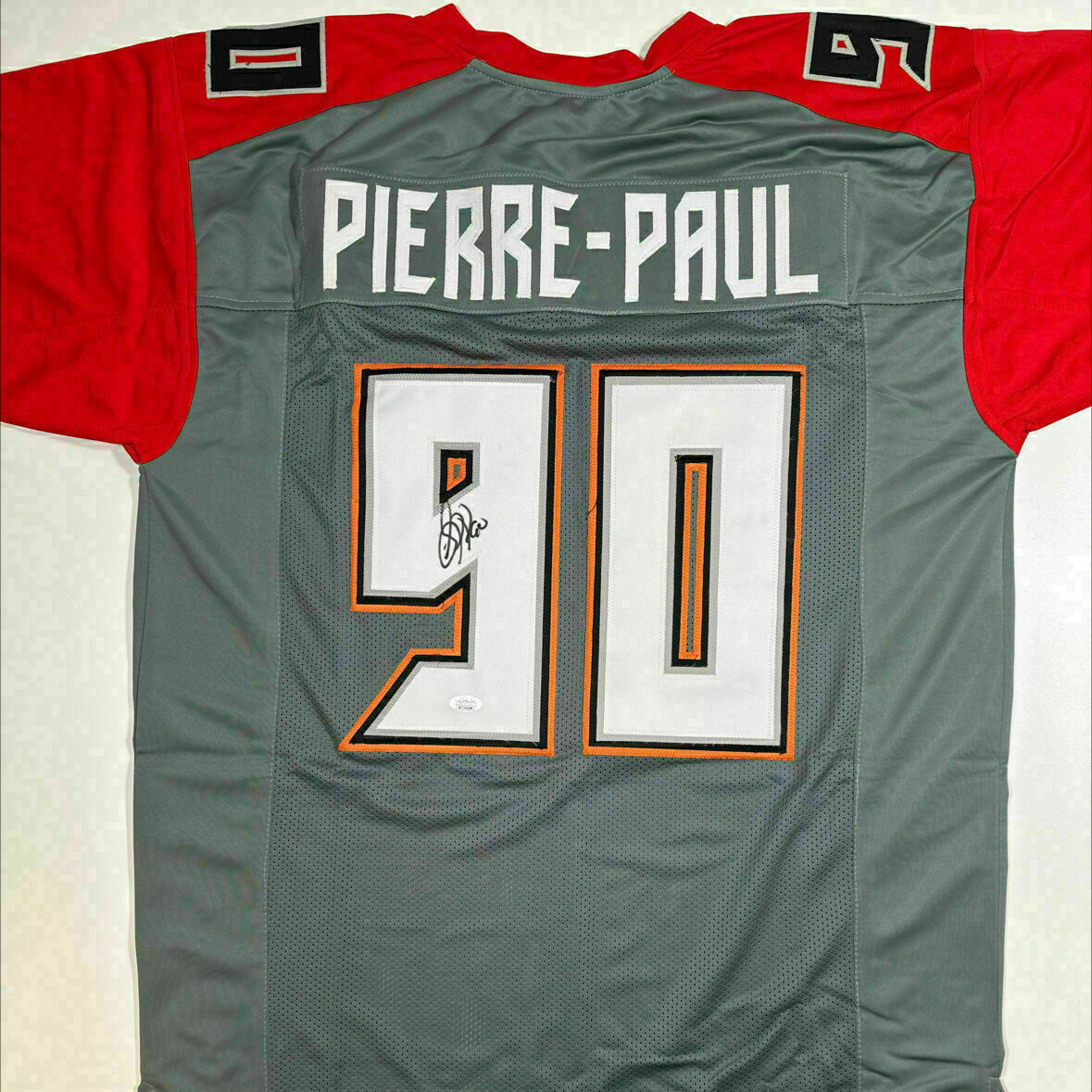 Jason Pierre Paul Signed Grey Custom Jersey