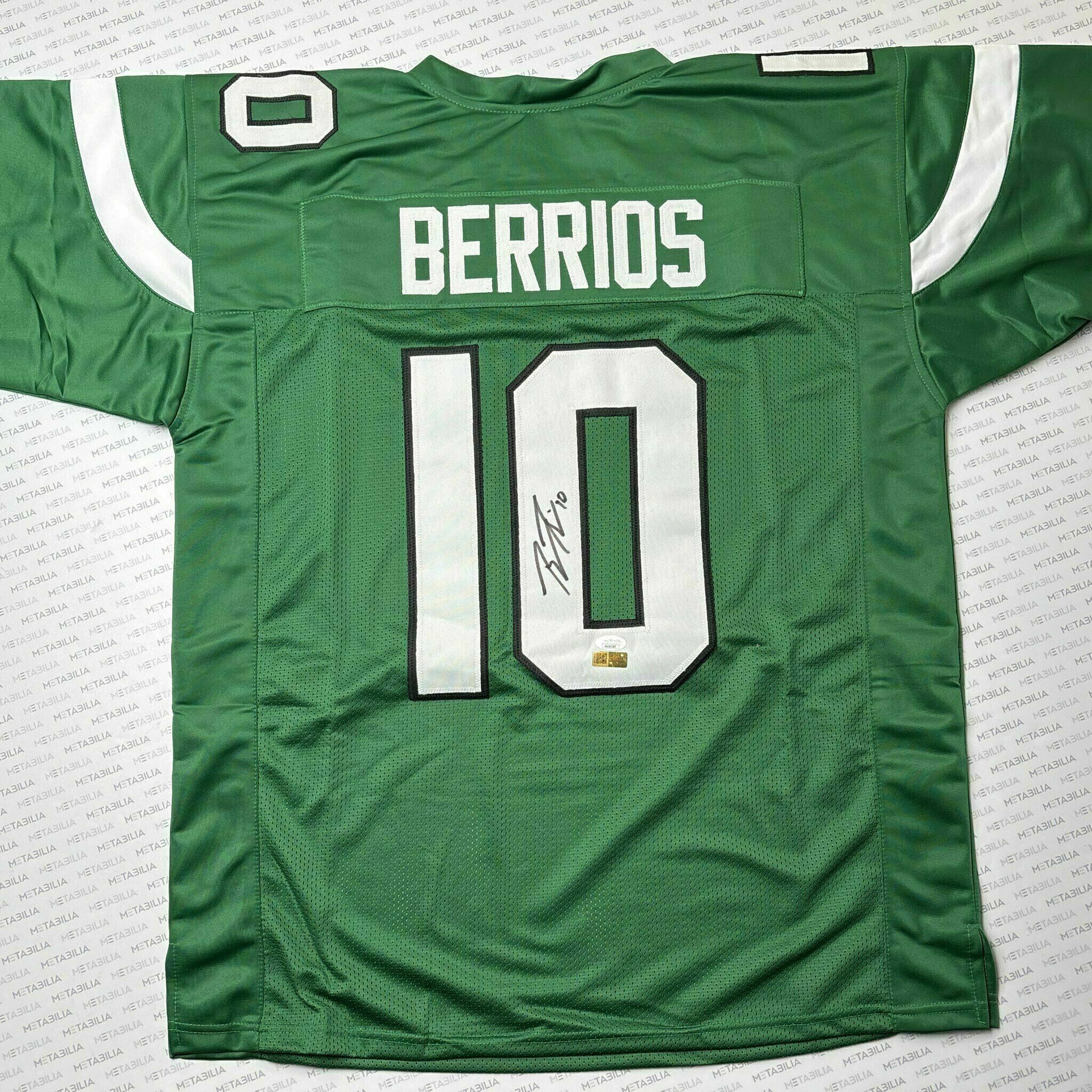 Braxton Berrios Signed Green Custom Jersey