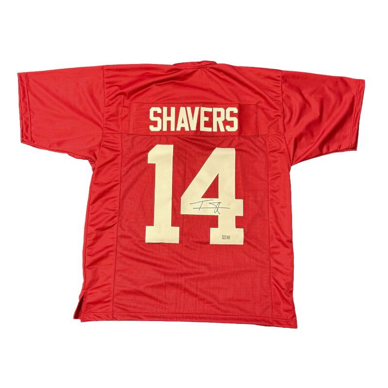 Tyrell Shavers Signed Pro Style Red College Jersey