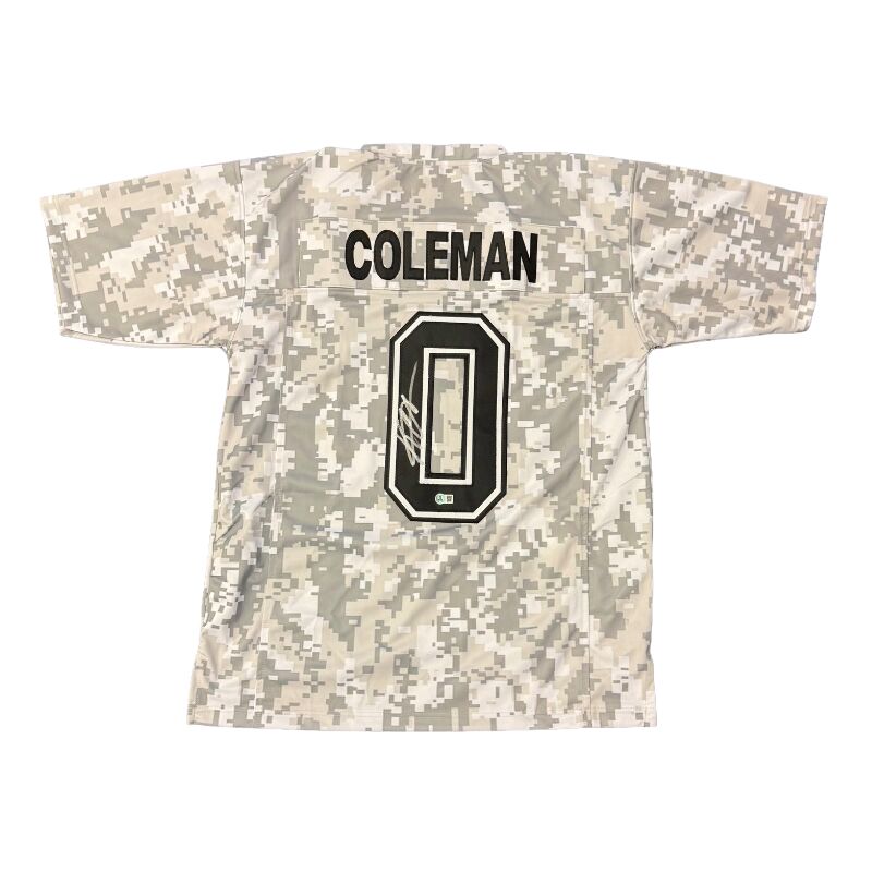 Keon Coleman Signed Pro Style White Camo Jersey