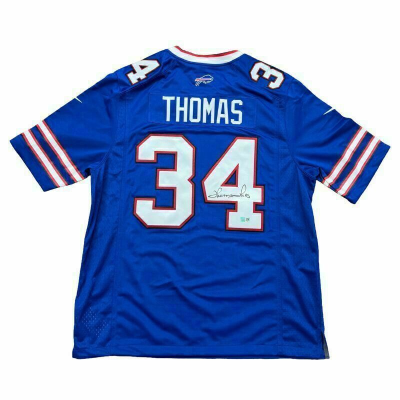 Thurman Thomas Signed Buffalo Bills Blue Nike Authentic Stitched Jersey