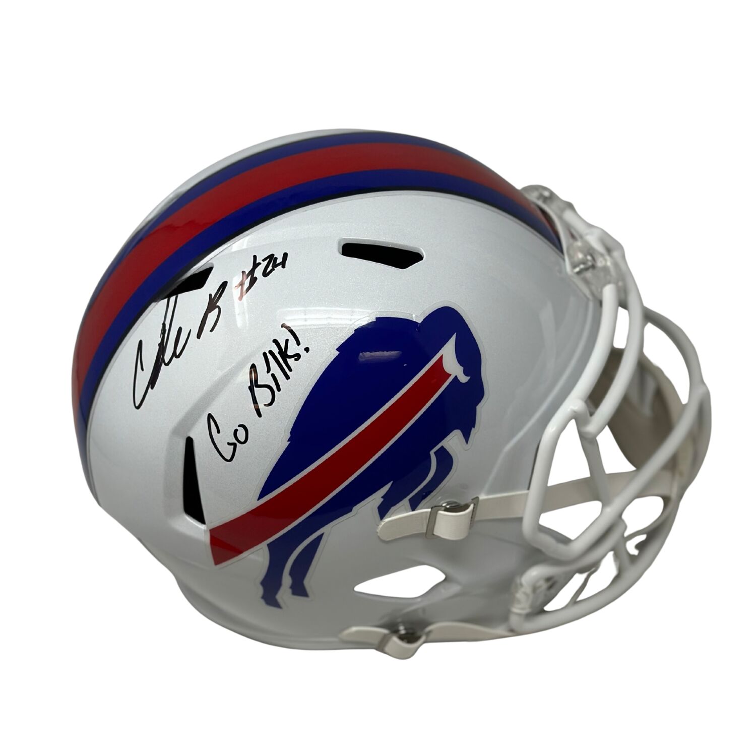 Cole Bishop Signed Buffalo Bills Full Size 2021 Speed Replica Helmet with Go Bills