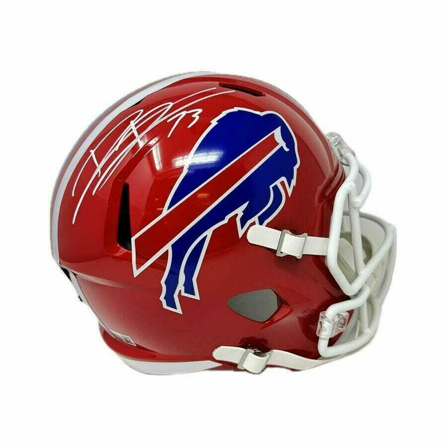 Dion Dawkins Signed Buffalo Bills Red Throwback Speed Mini Helmet