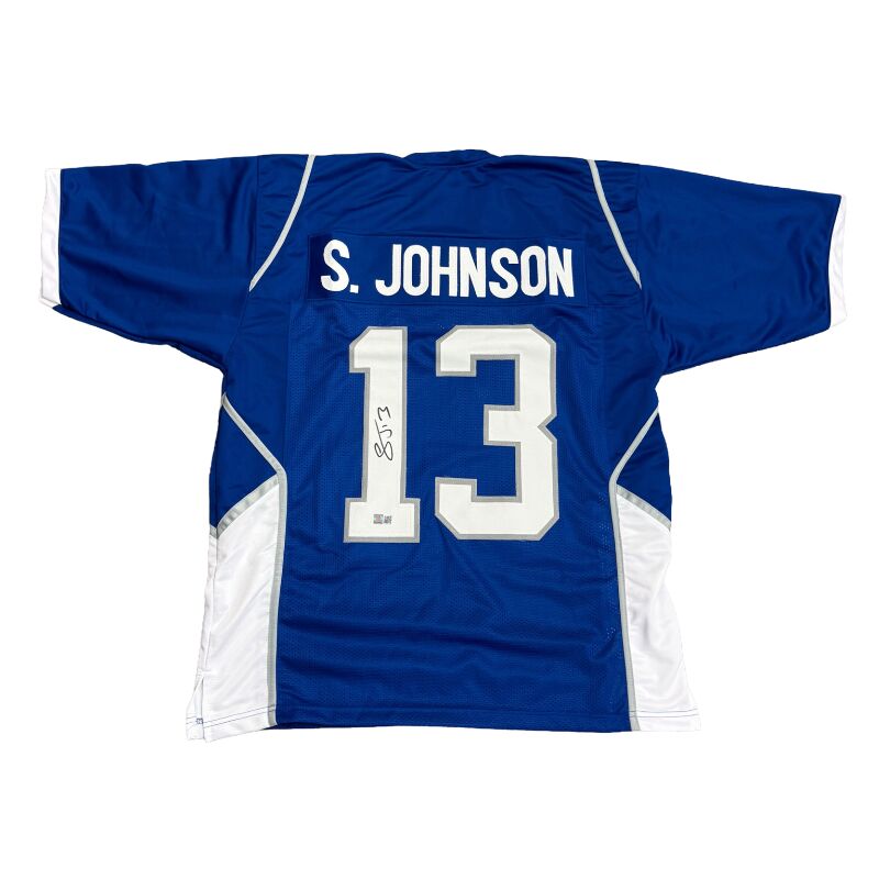 Stevie Johnson Signed Pro-Style Blue College Jersey