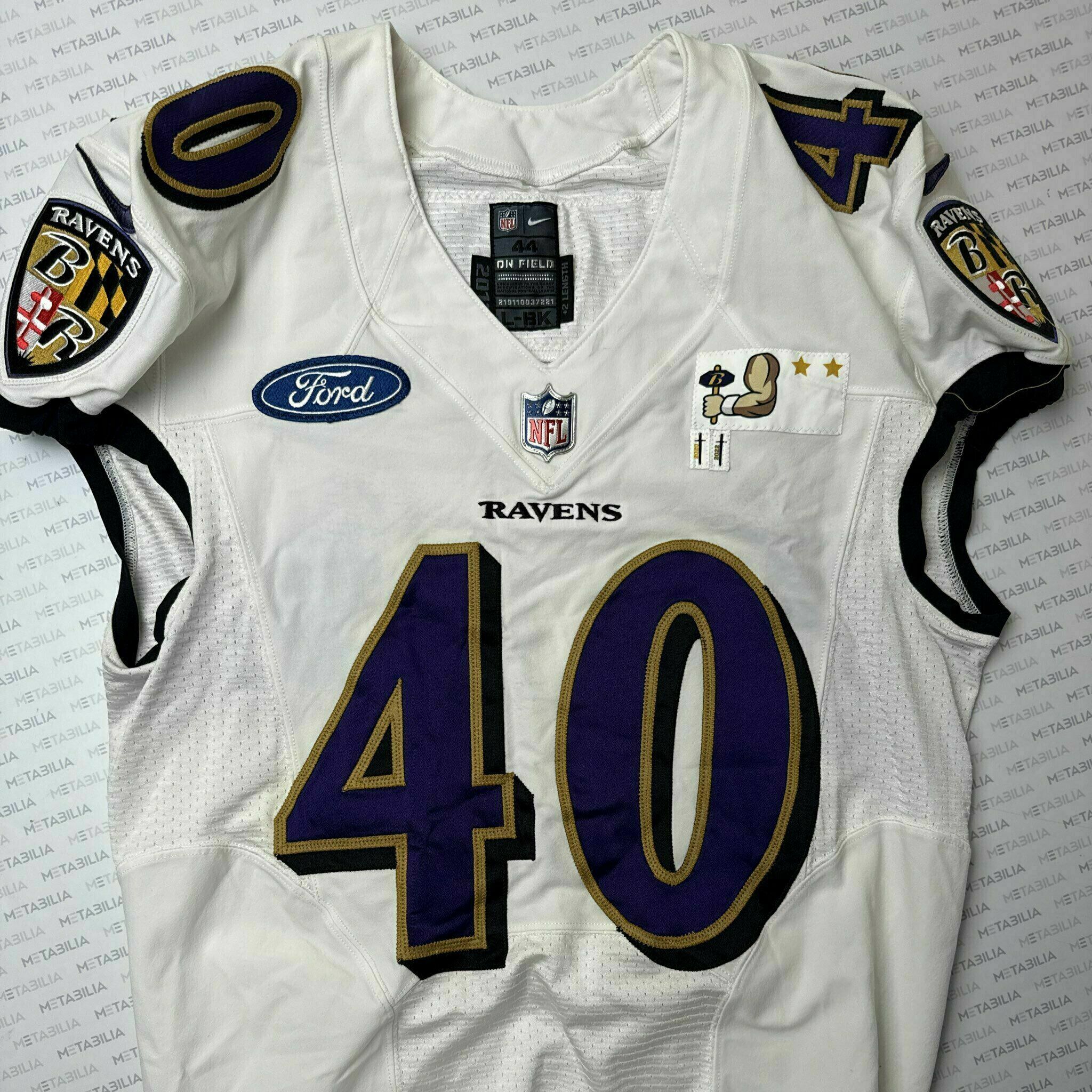 #40 Malik Harrison Team-Issued White Jersey