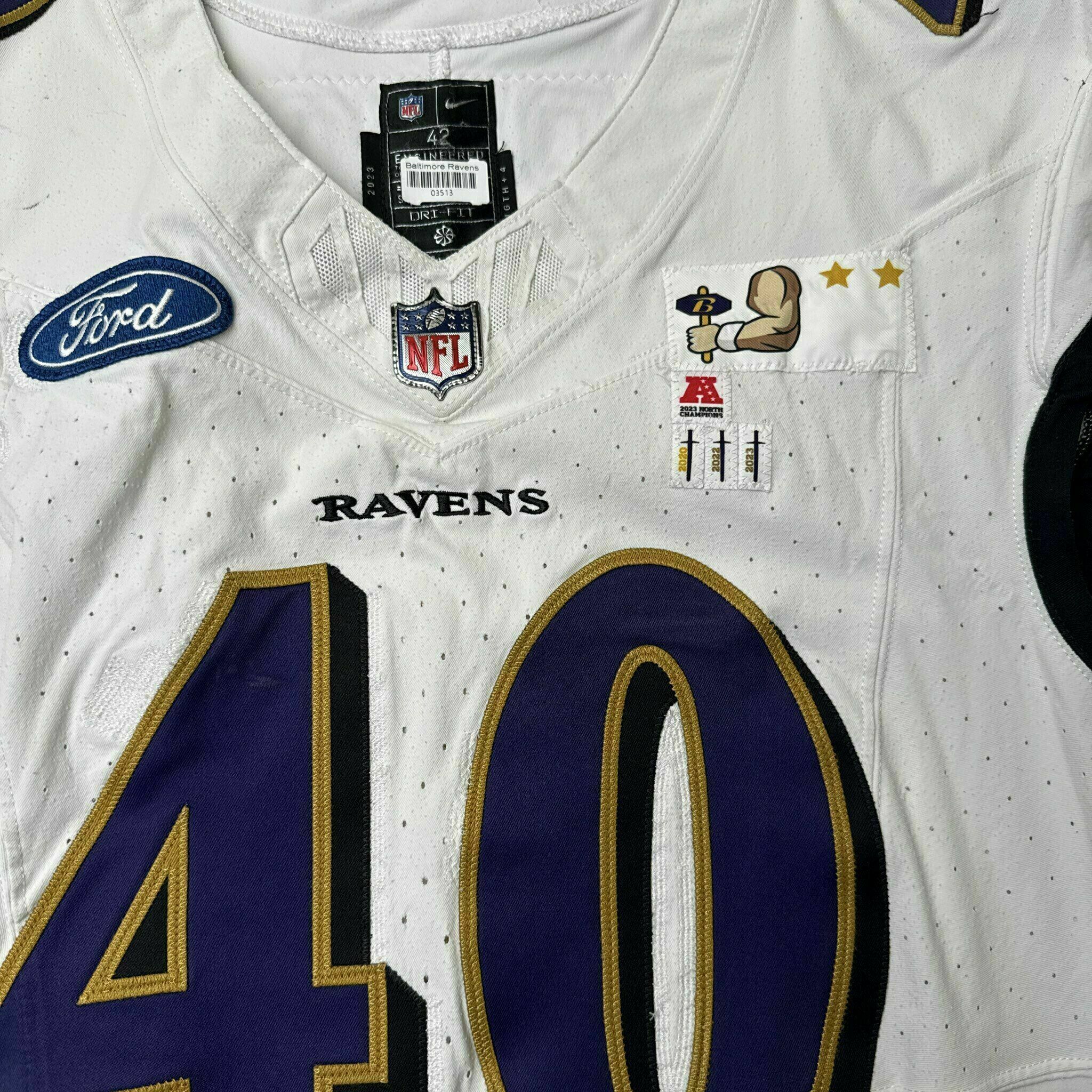 #40 Malik Harrison Team-Issued White Jersey