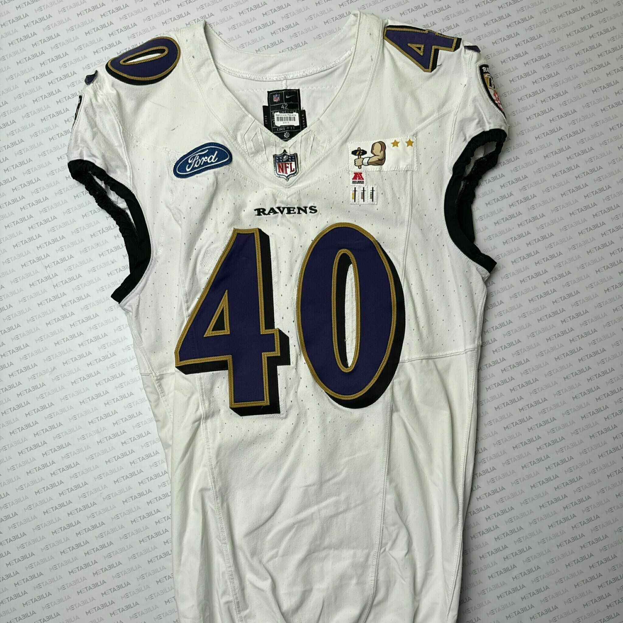 #40 Malik Harrison Team-Issued White Jersey
