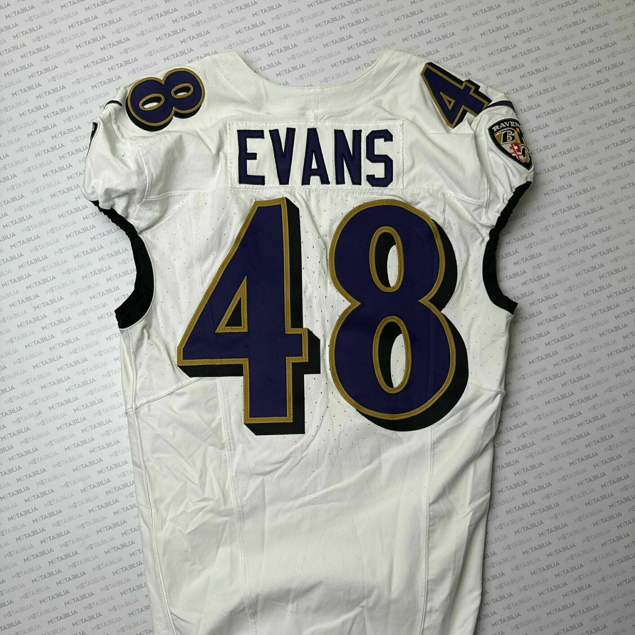 #48 Joe Evans Team-Issued White Jersey
