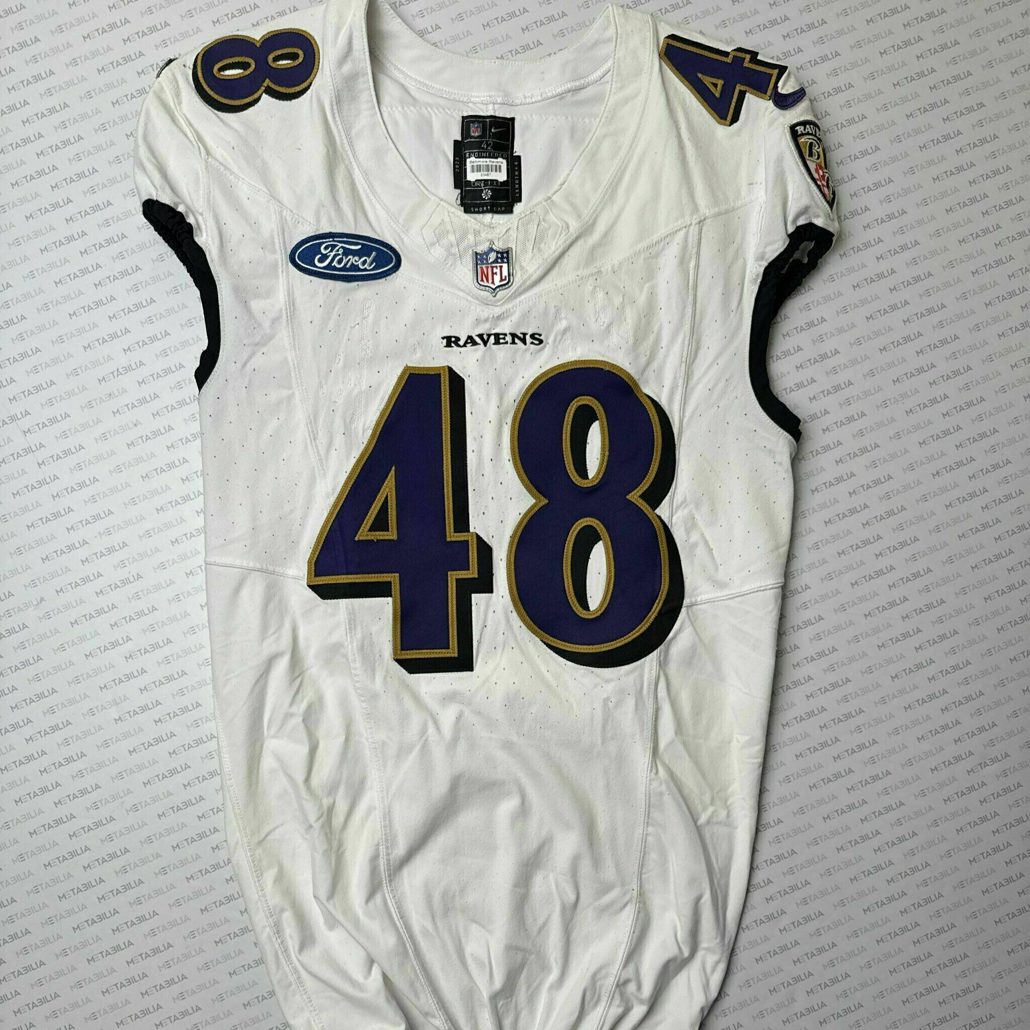 #48 Joe Evans Team-Issued White Jersey