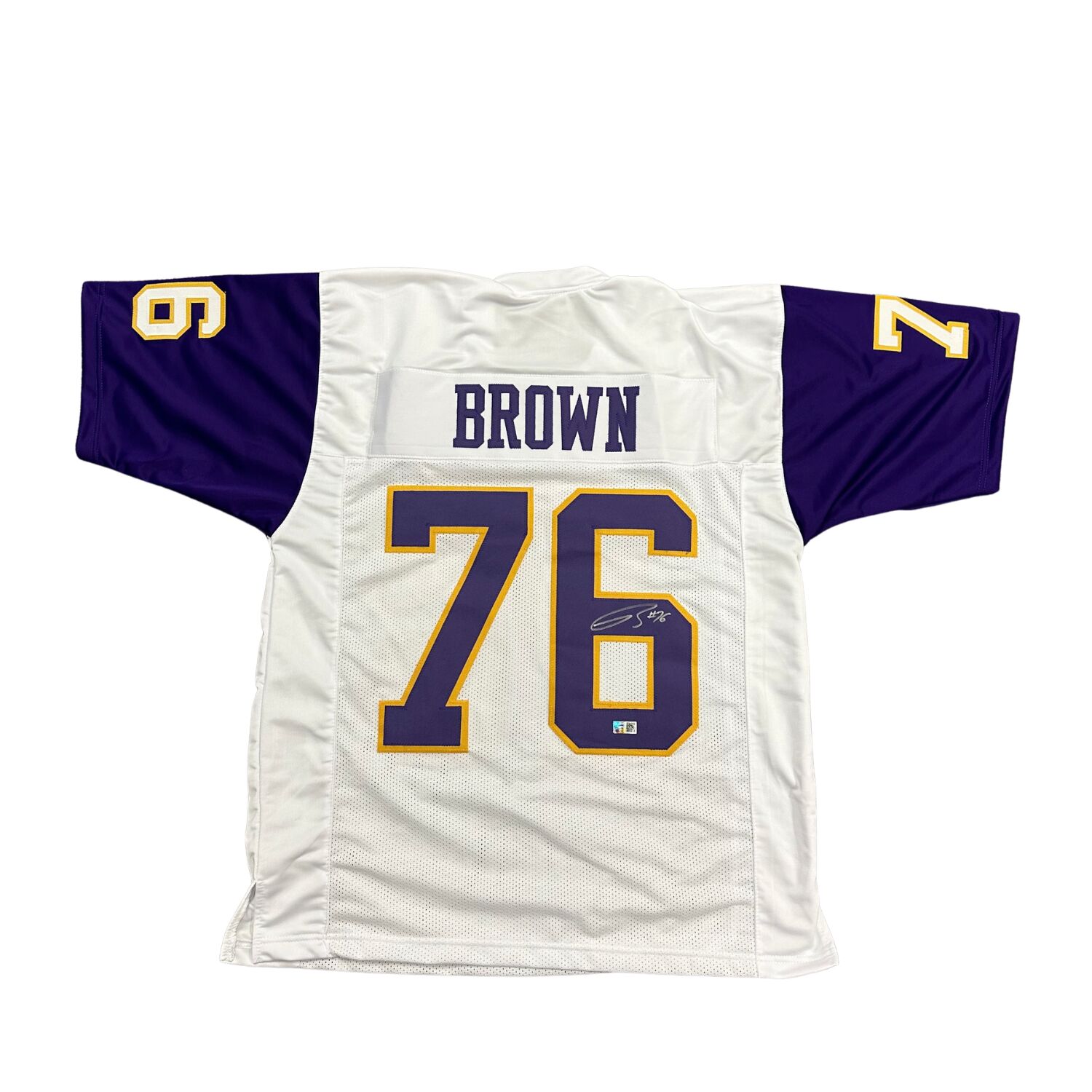 Spencer Brown Signed Pro-Style White College Football Jersey