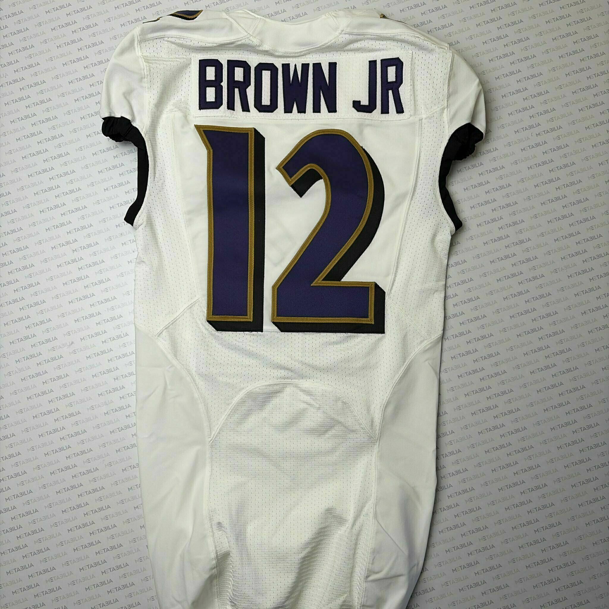 #12 Anthony Brown Jr Team-Issued White Jersey
