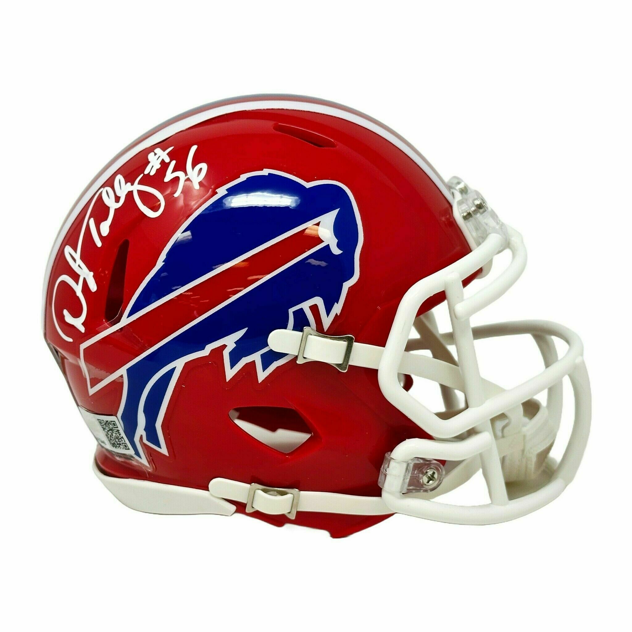 Darryl Talley Signed Buffalo Bills Red Throwback Speed Mini Helmet