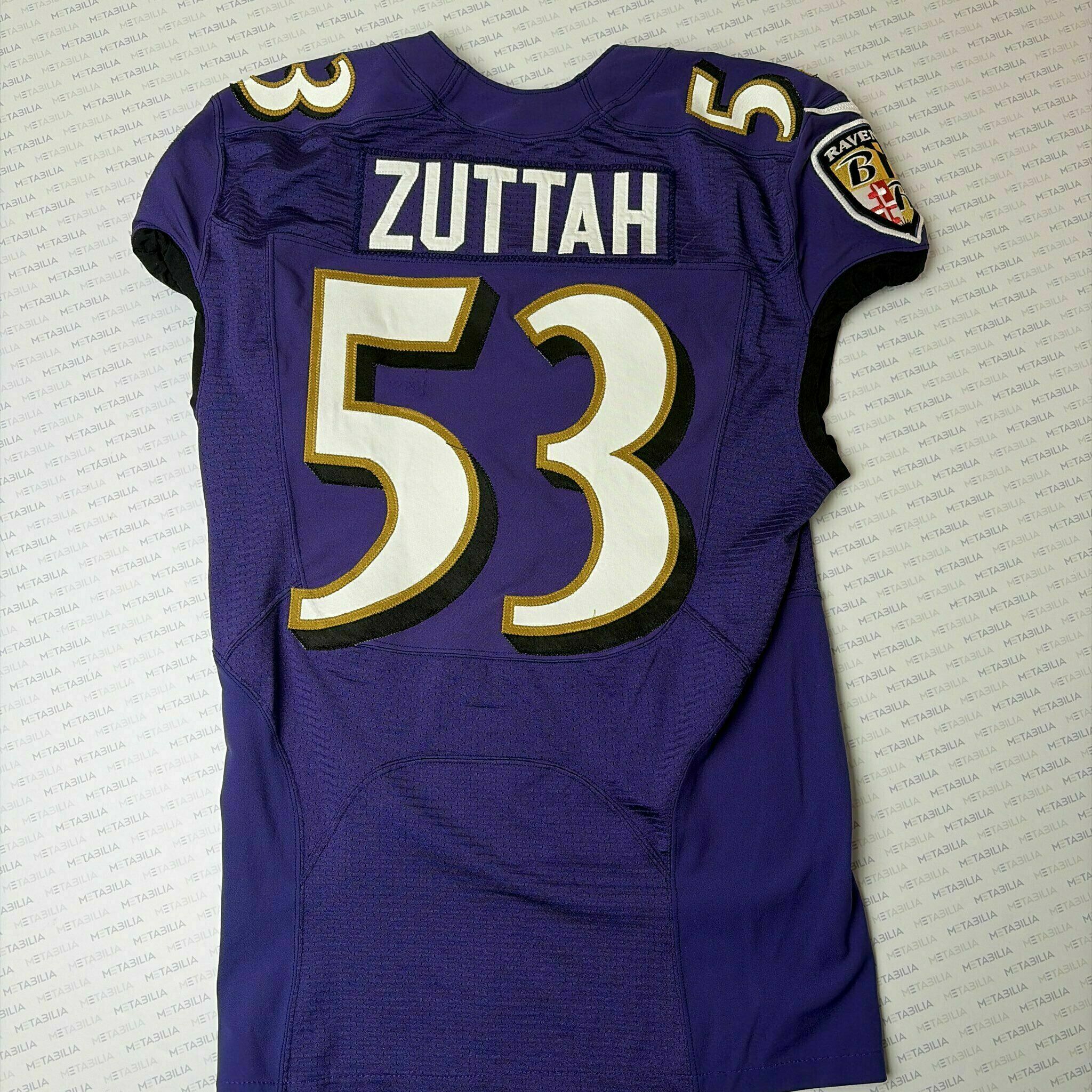 #53 Jeremy Zuttah Team-Issued Purple Jersey