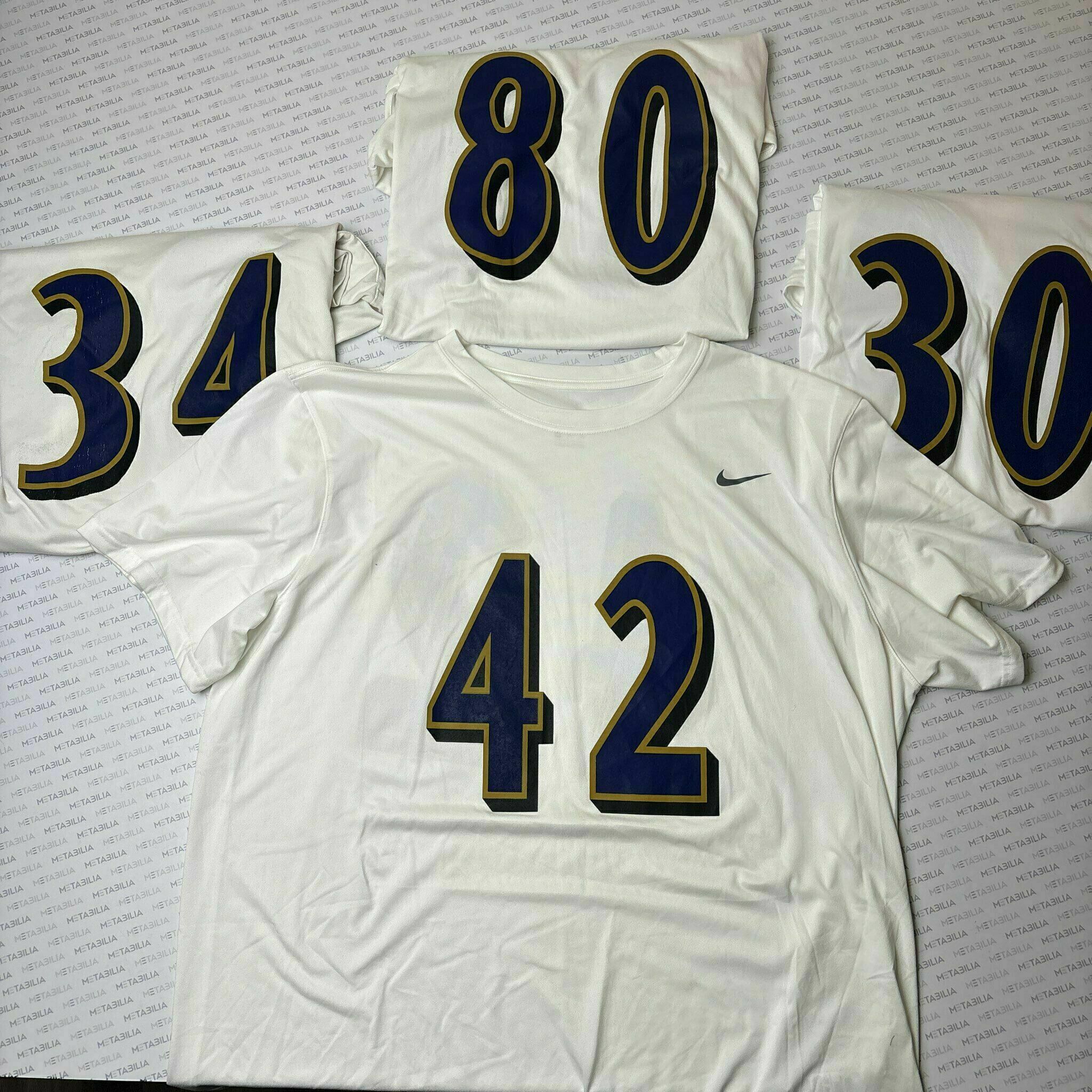 Ravens Player-Worn Team Issued White Player Practice Tee