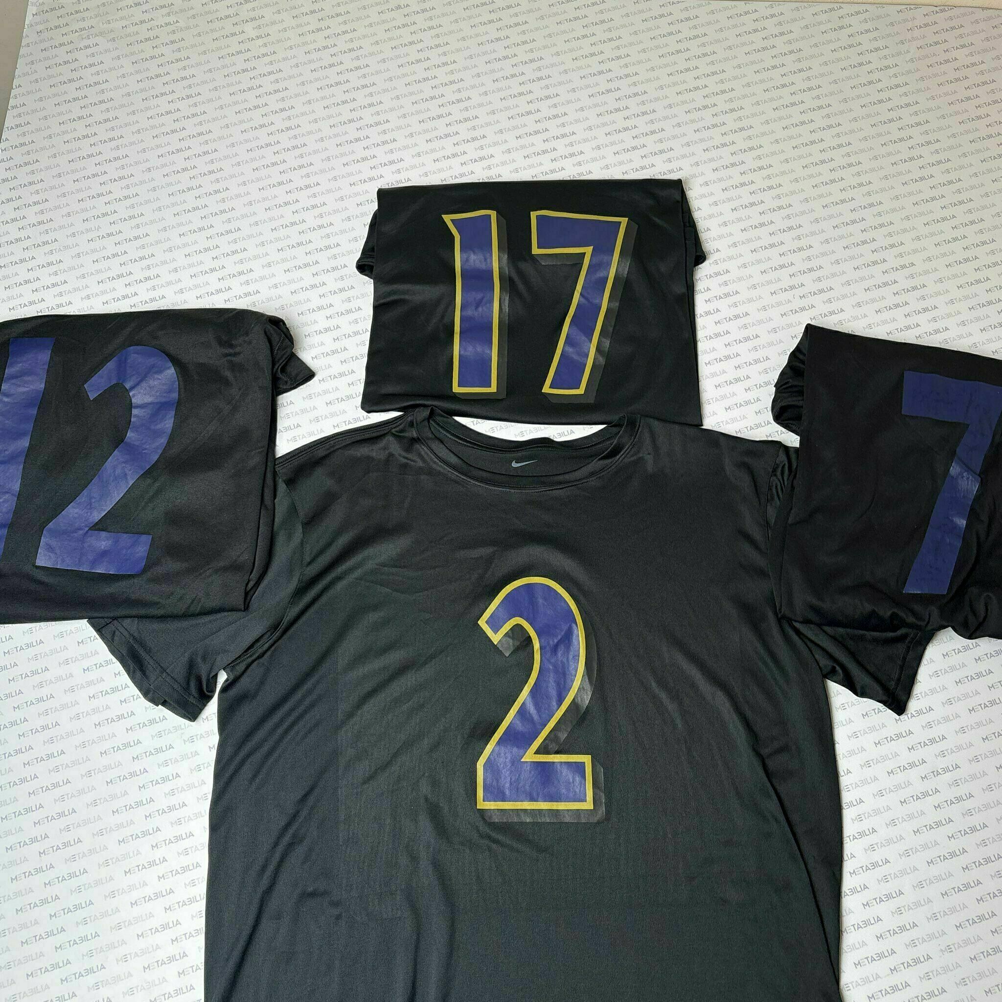 Ravens Player-Worn Team Issued Black Player Practice Tee
