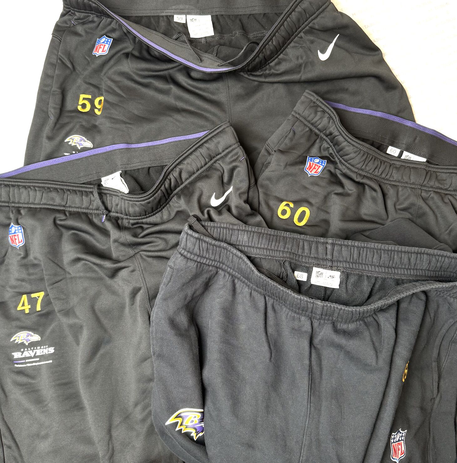Ravens Player-Worn Team Issued Sweatpants, black